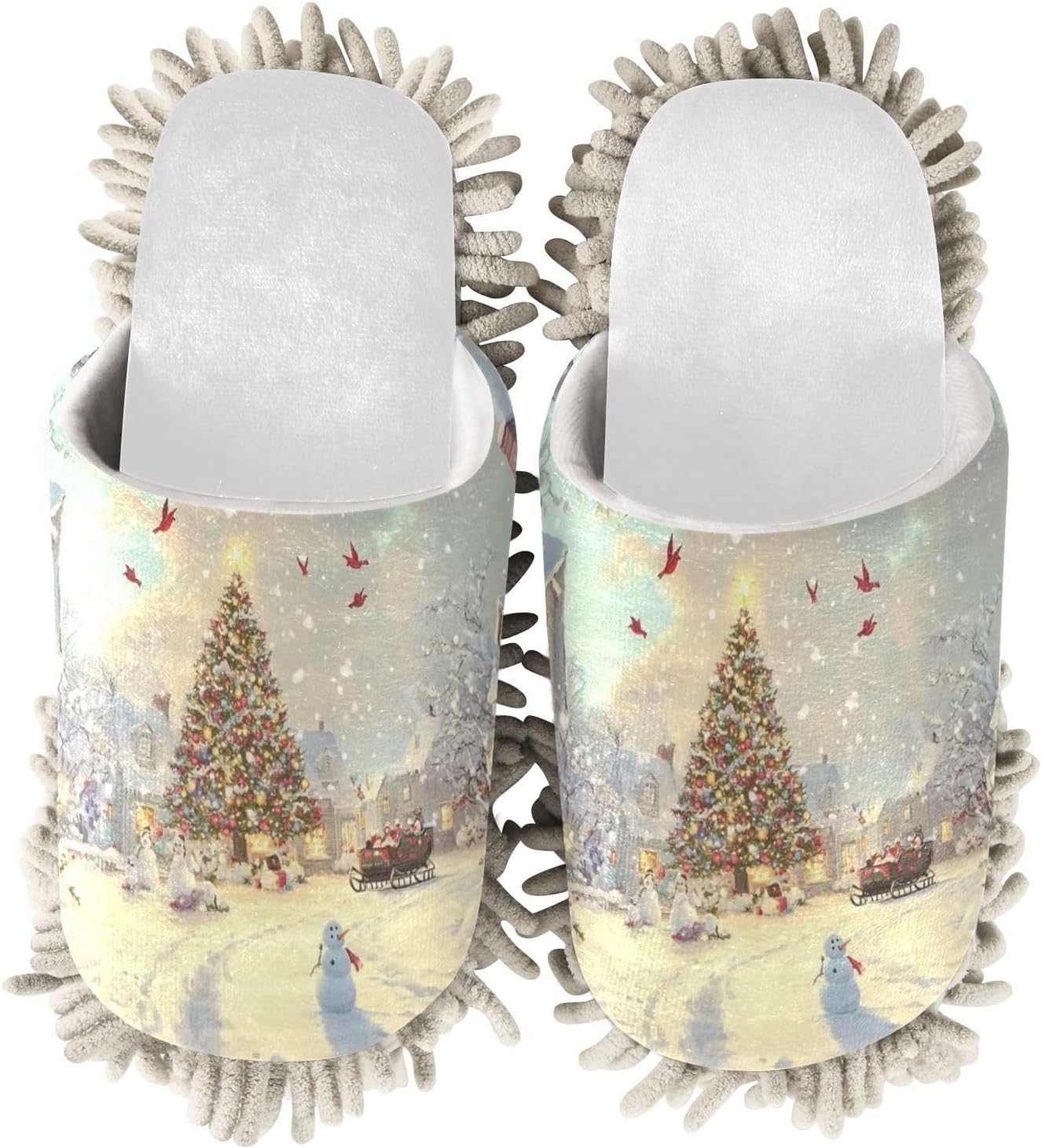 RunningBear Chenille Mop Slippers for Home Office Cleaning