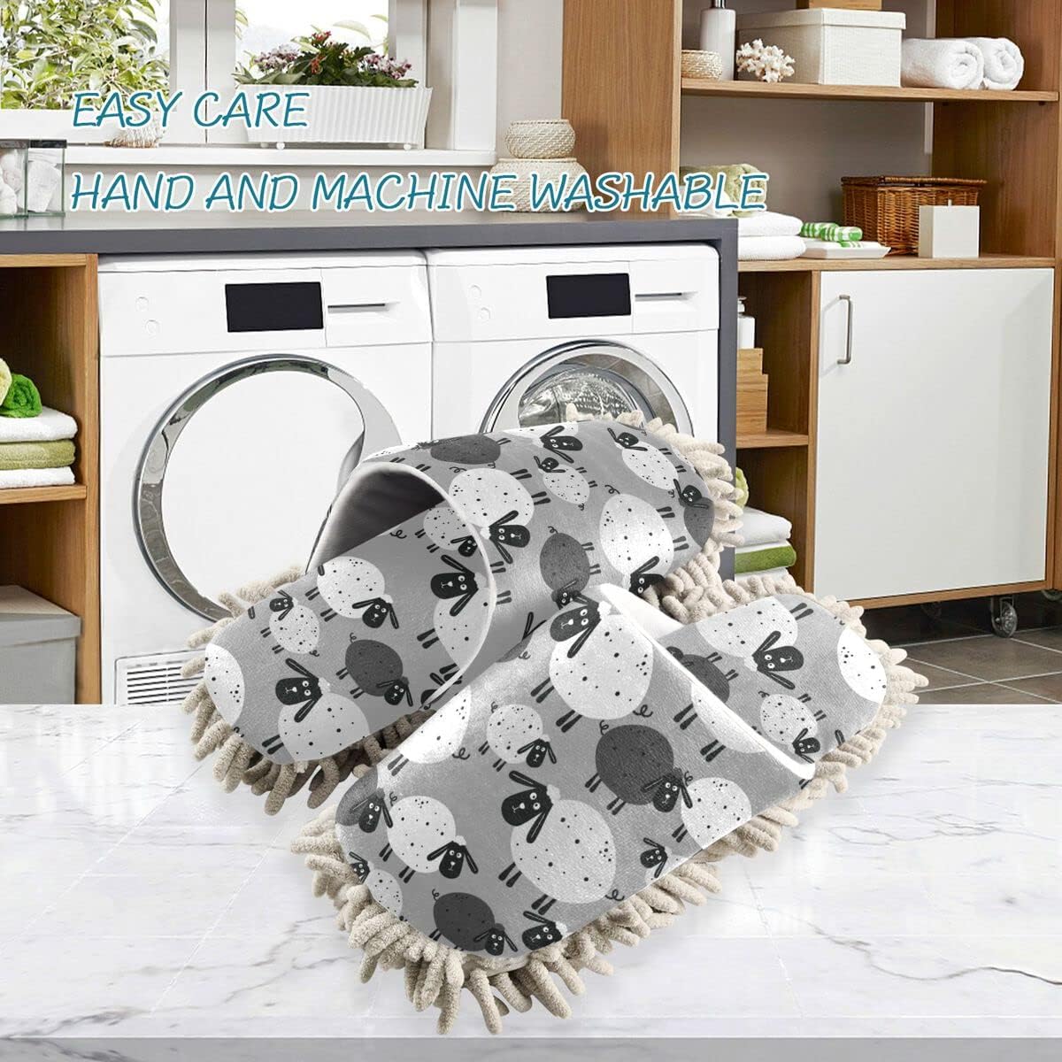 DOMIKING Mop House Slippers for Cleaning
