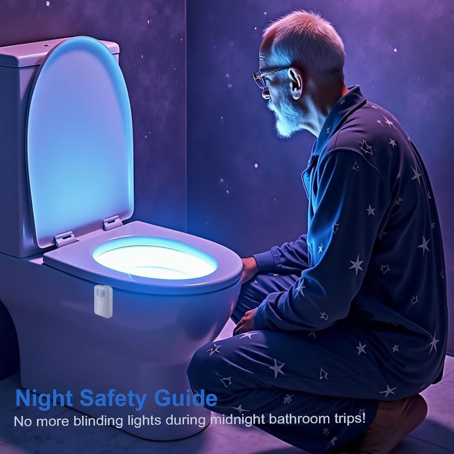 Chunace Toilet Bowl Night Light with Motion Sensor 1