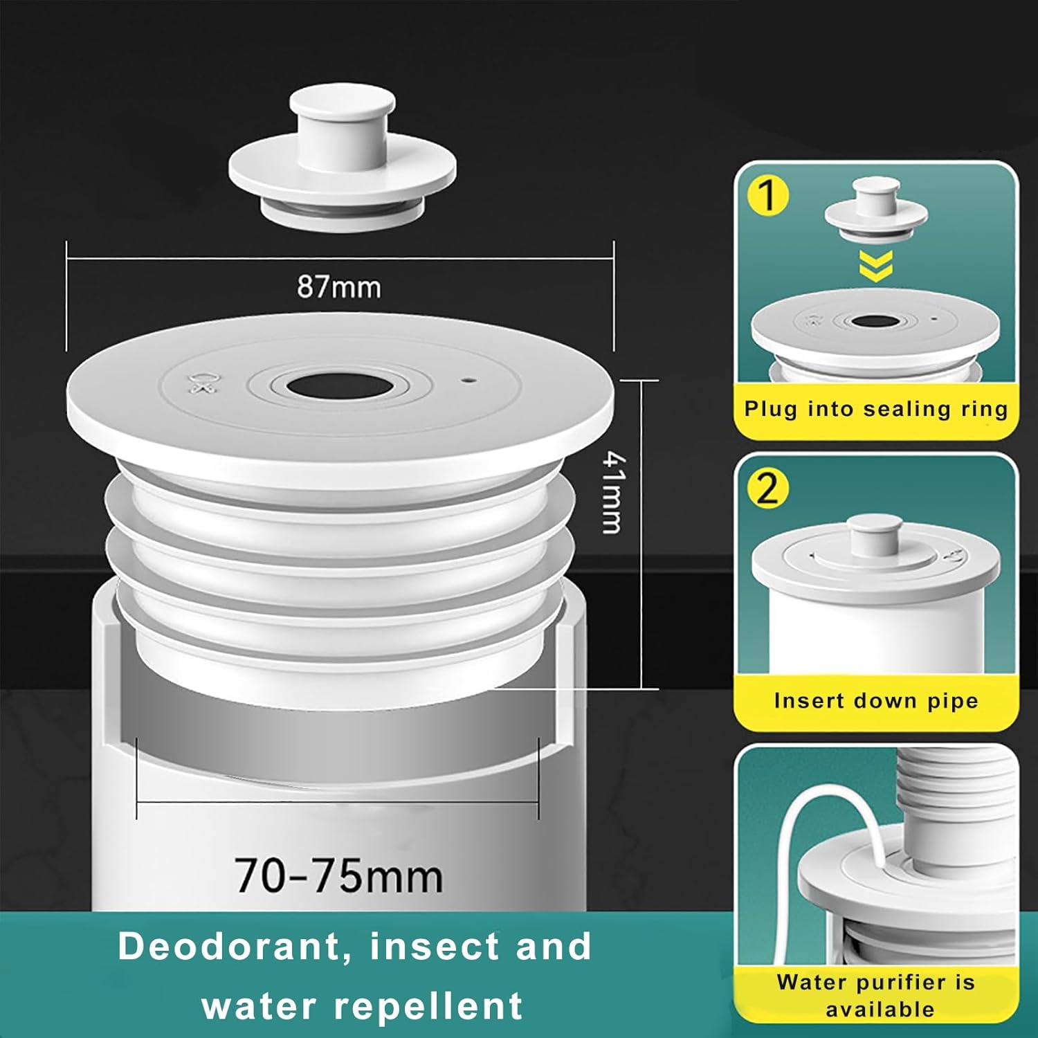 Hesitroad Universal Drain Stopper Anti Odor Sink Plug