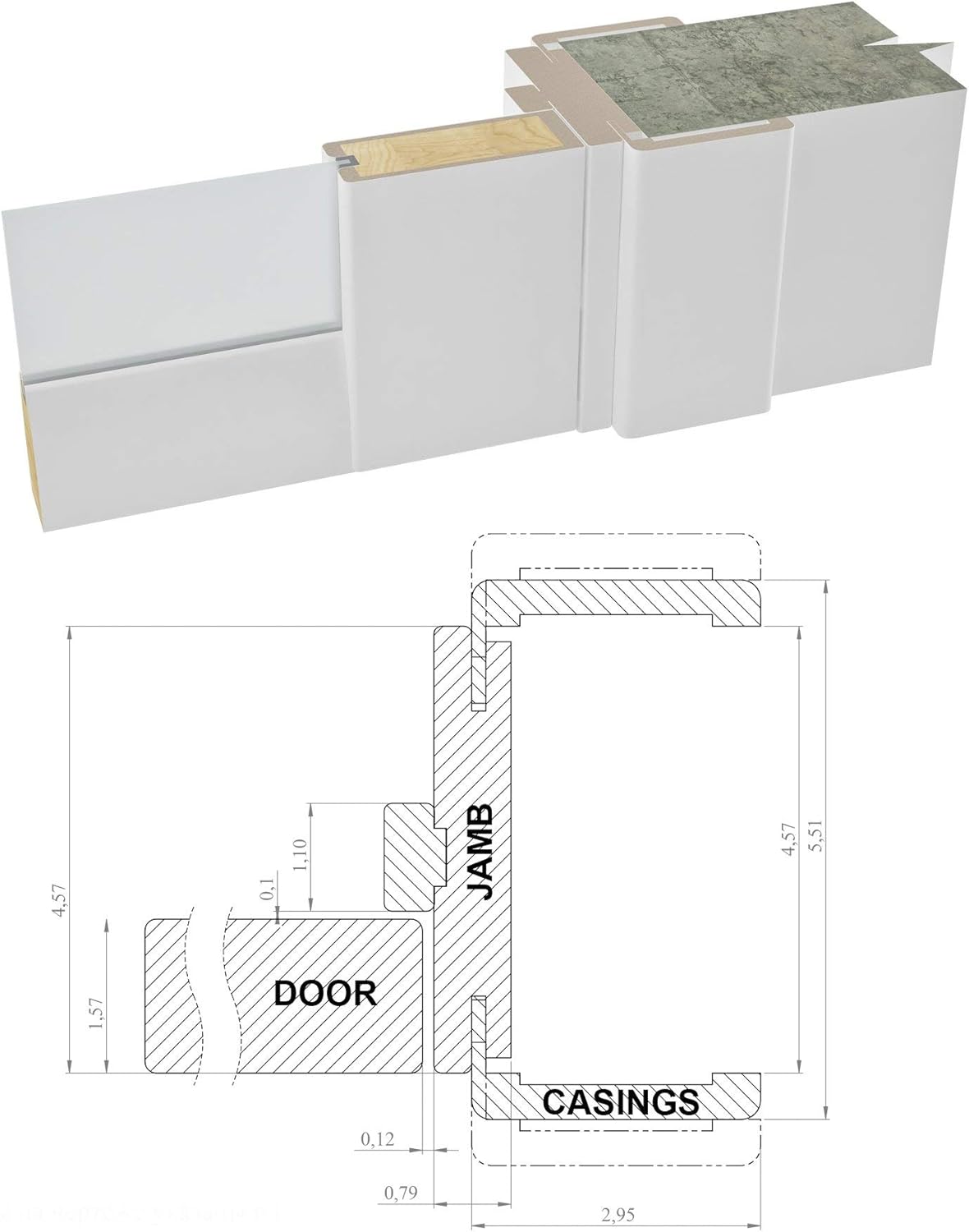 SARTODOORS Pantry Door 30x80 Matte White with Frosted Glass