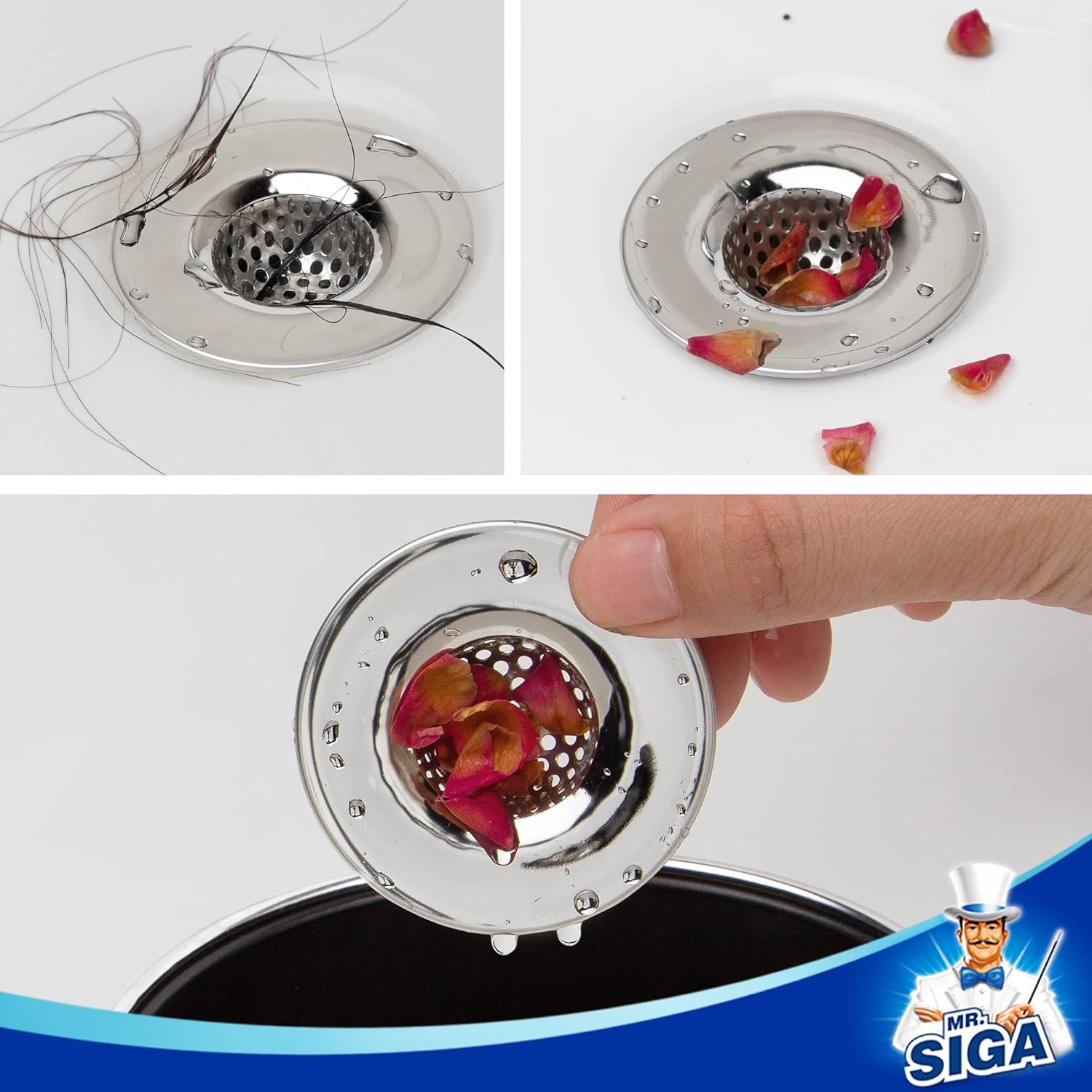 MRSIGA 3 Pack Stainless Steel Sink Strainers 1