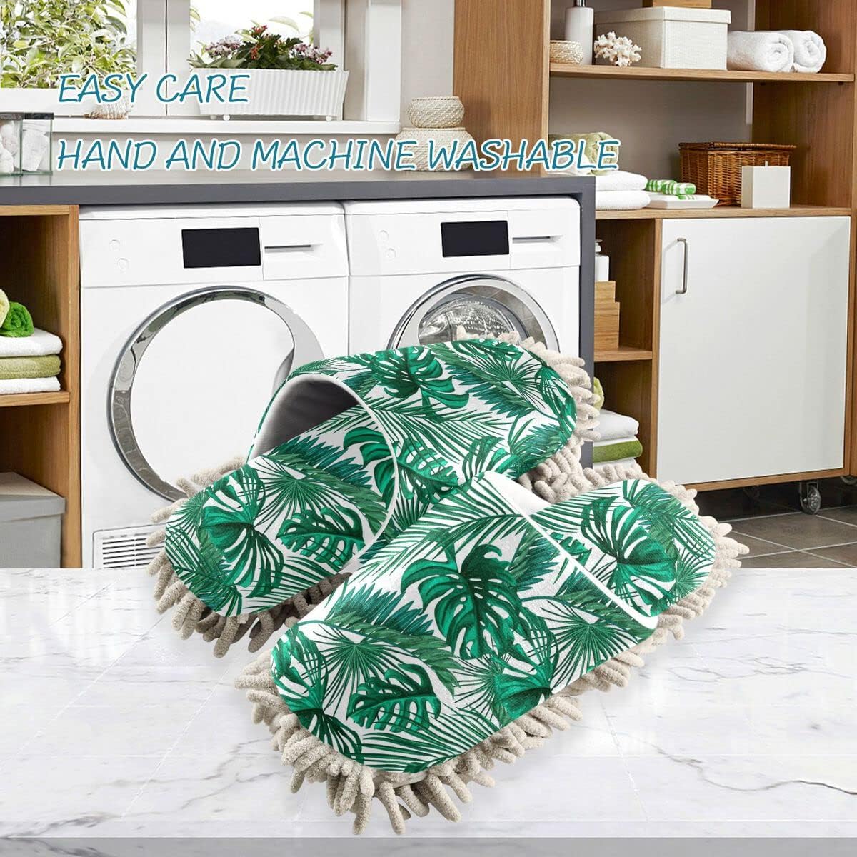 DOMIKING Mop Slippers with Microfiber Sole for Cleaning 1