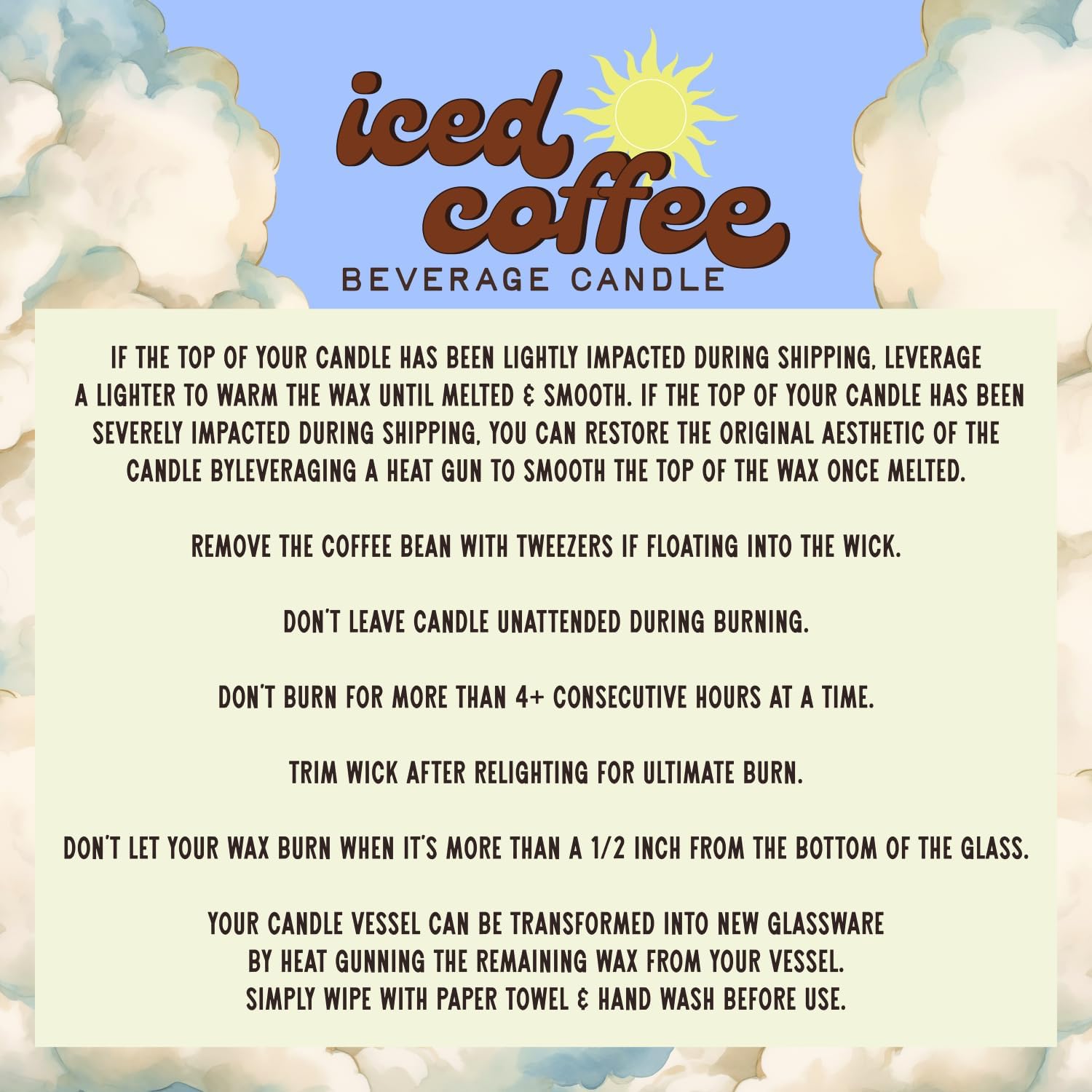 Iced Coffee Candle - 100 Hour Long-Lasting Scented Decor 1