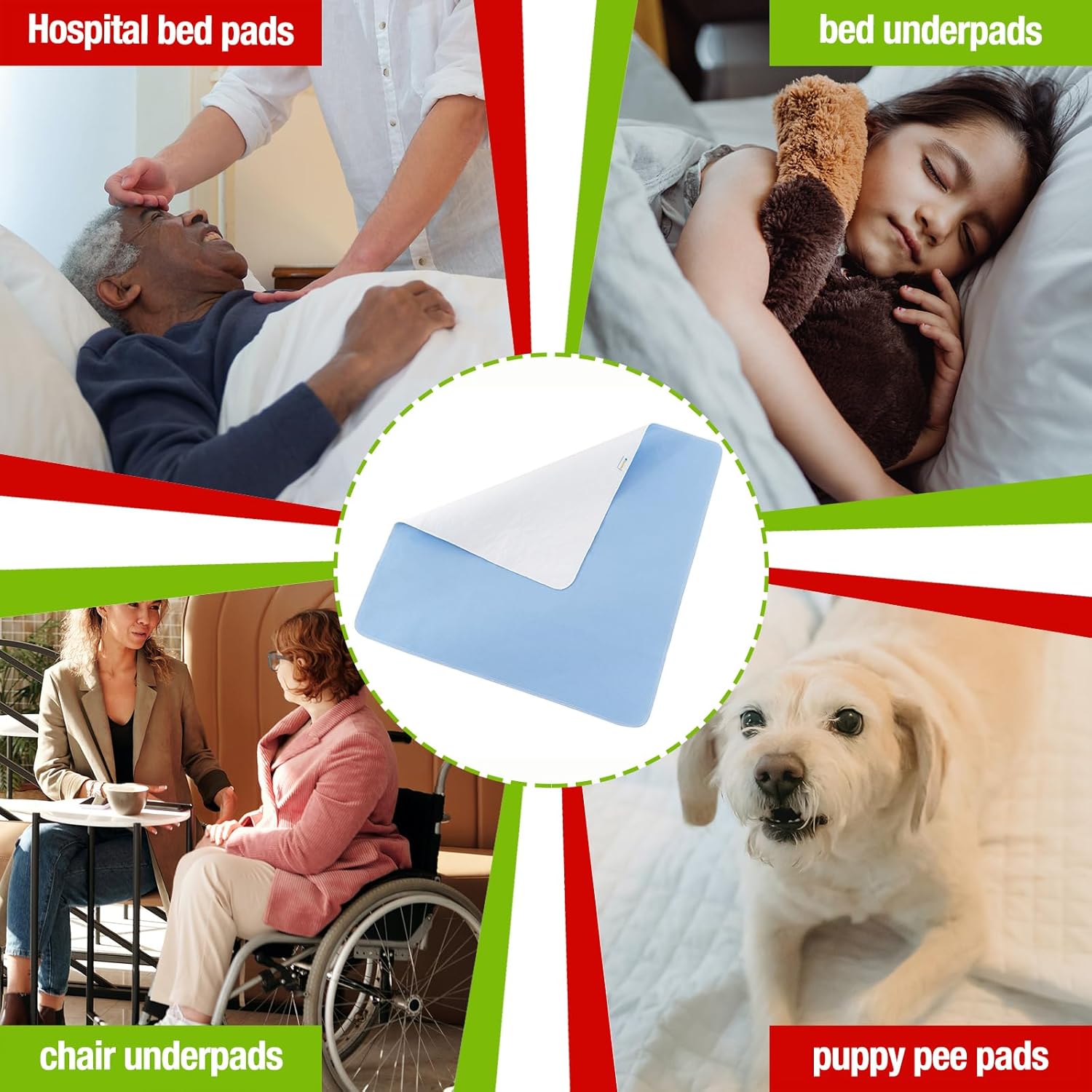 Bamuho 4-Layer Waterproof Bed Pads Washable