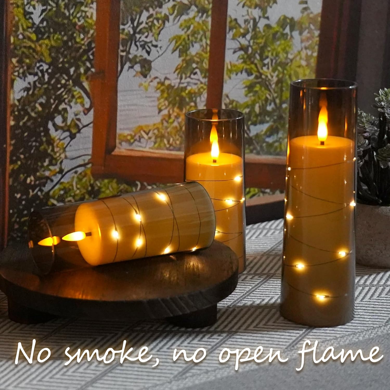 kakoya Flameless LED Candles with Timer 9pcs Grey