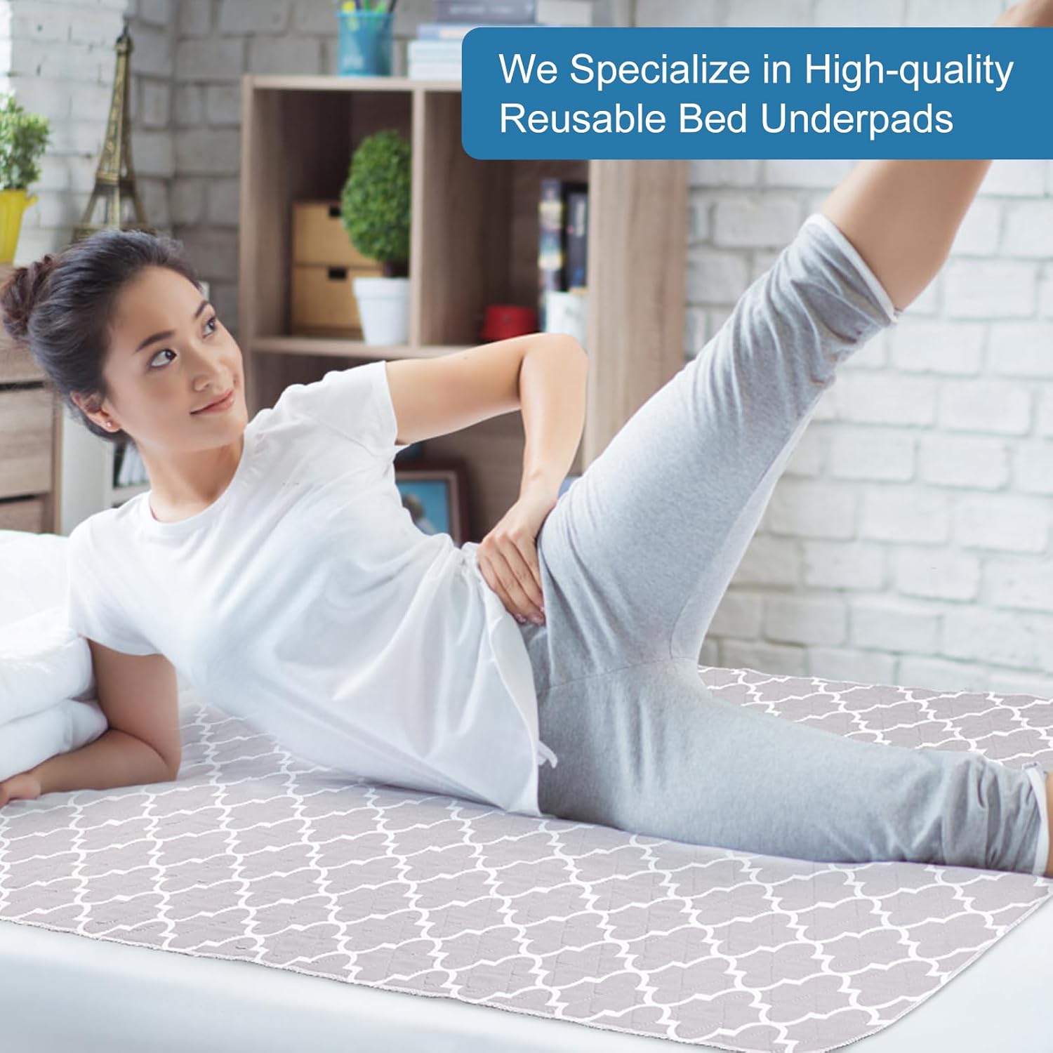 OUTCREATOR Washable Bed Pads 34 x 56 Pack of 2