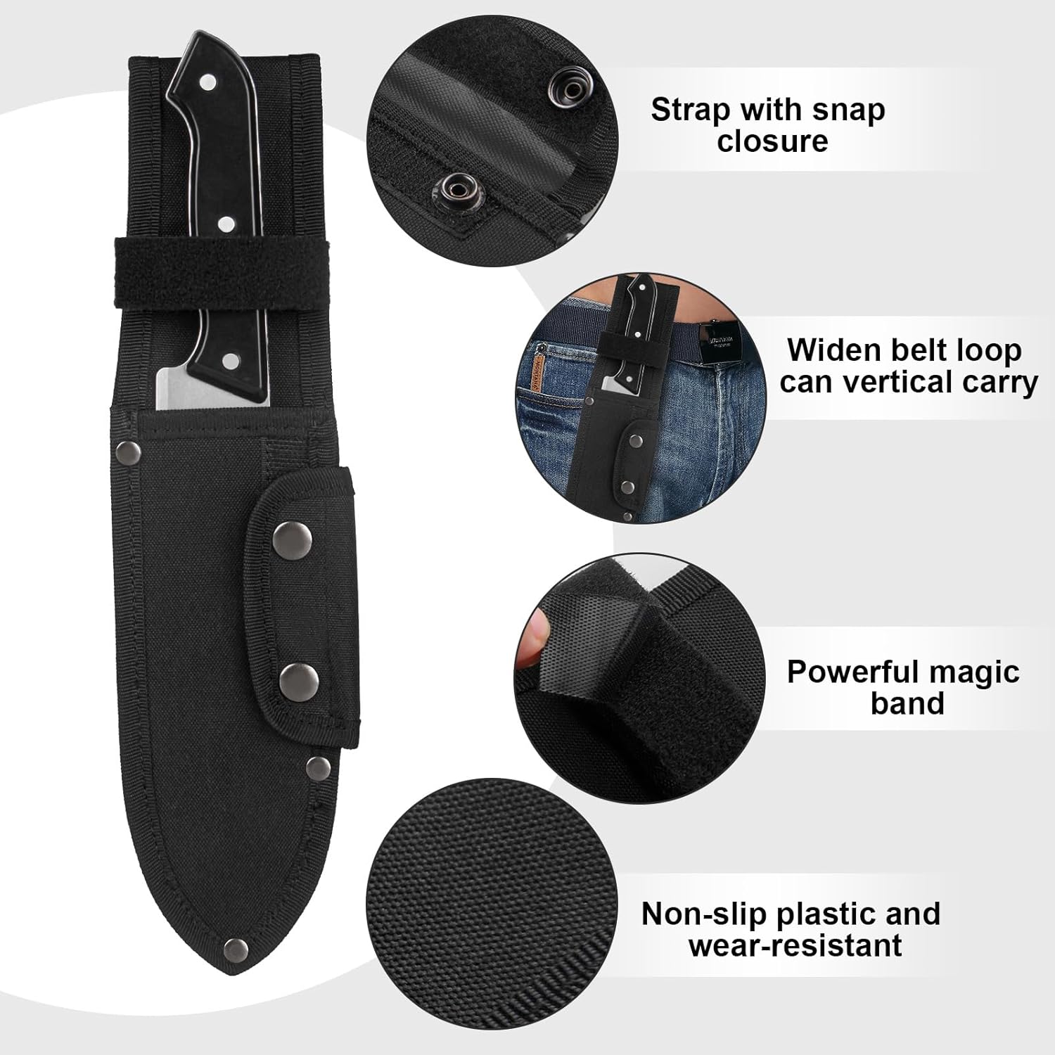 OXFORD Knife Sheath for Fixed Blade Knives Black 55x2 Inch
