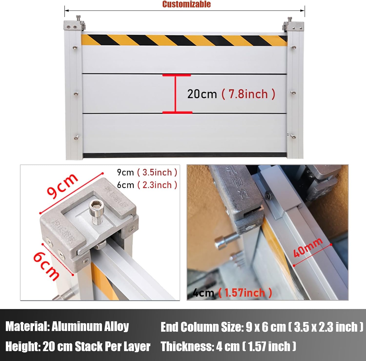 High Flood Control Baffle Door Barrier with Aluminum Gate