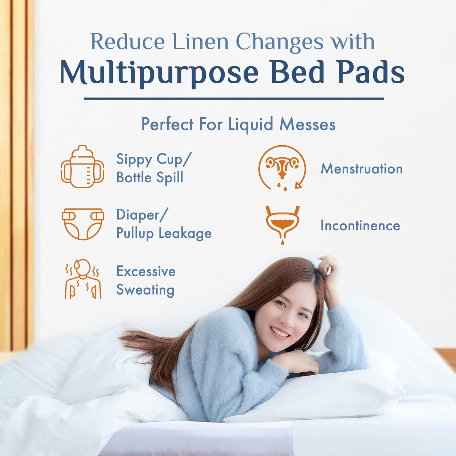 Idyll Nights Reusable Incontinence Bed Pad - Large 36x72 Waterproof Coverage