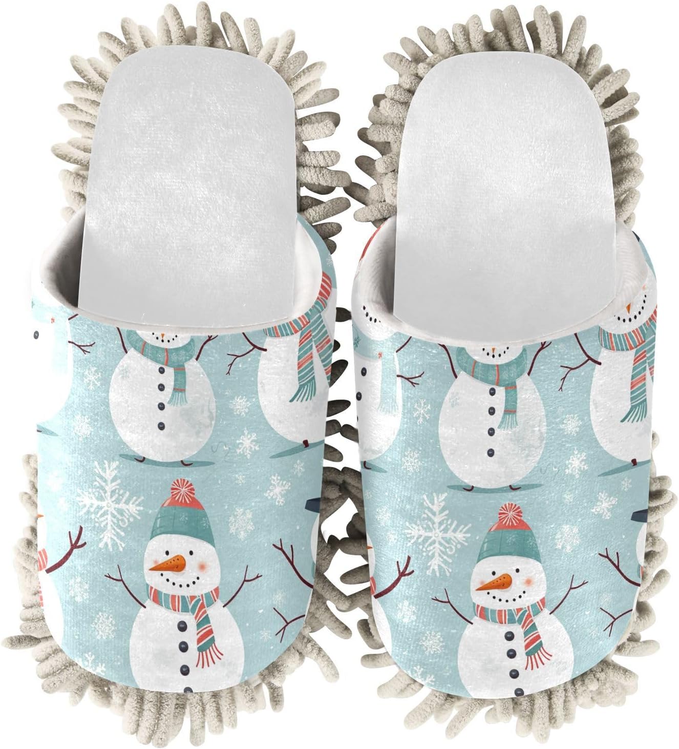 RunningBear White Christmas Snowman Mop Slippers 1