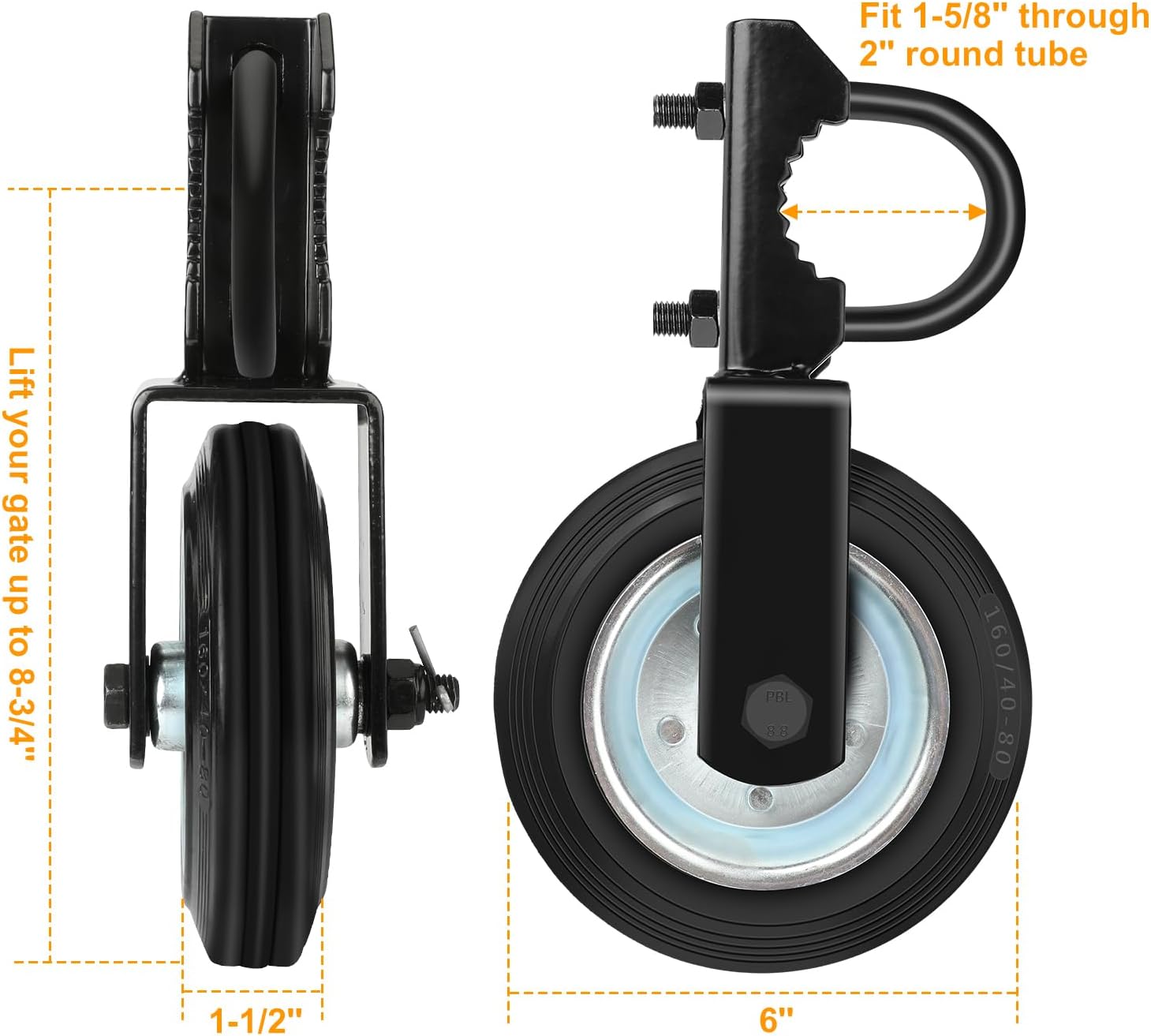 MOFEEZ Gate Wheel Set of 2 for Metal Swing Gates
