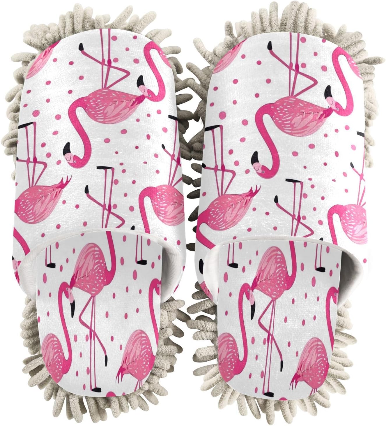 Zhirexin Flamingo Microfiber Mop Slippers for Men Women 1