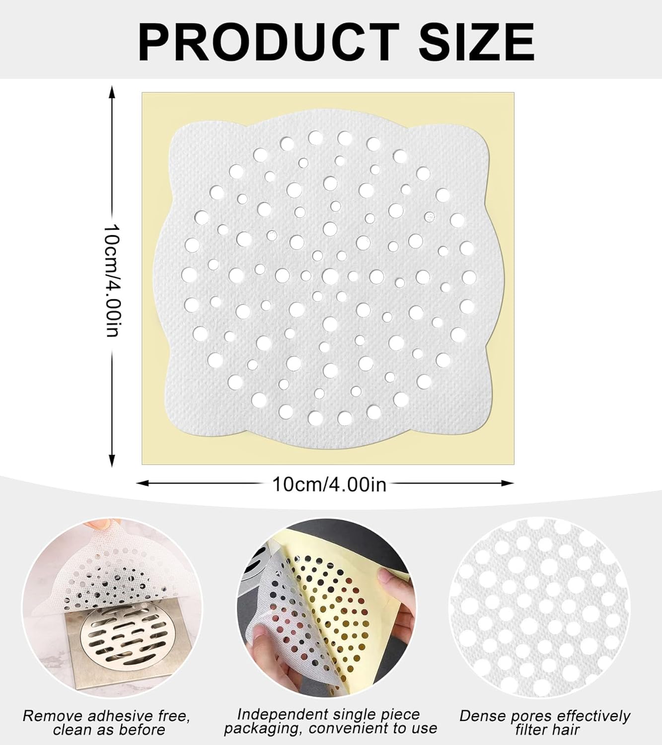 GoodUping 30 PCS 4x4 Disposable Drain Hair Catcher