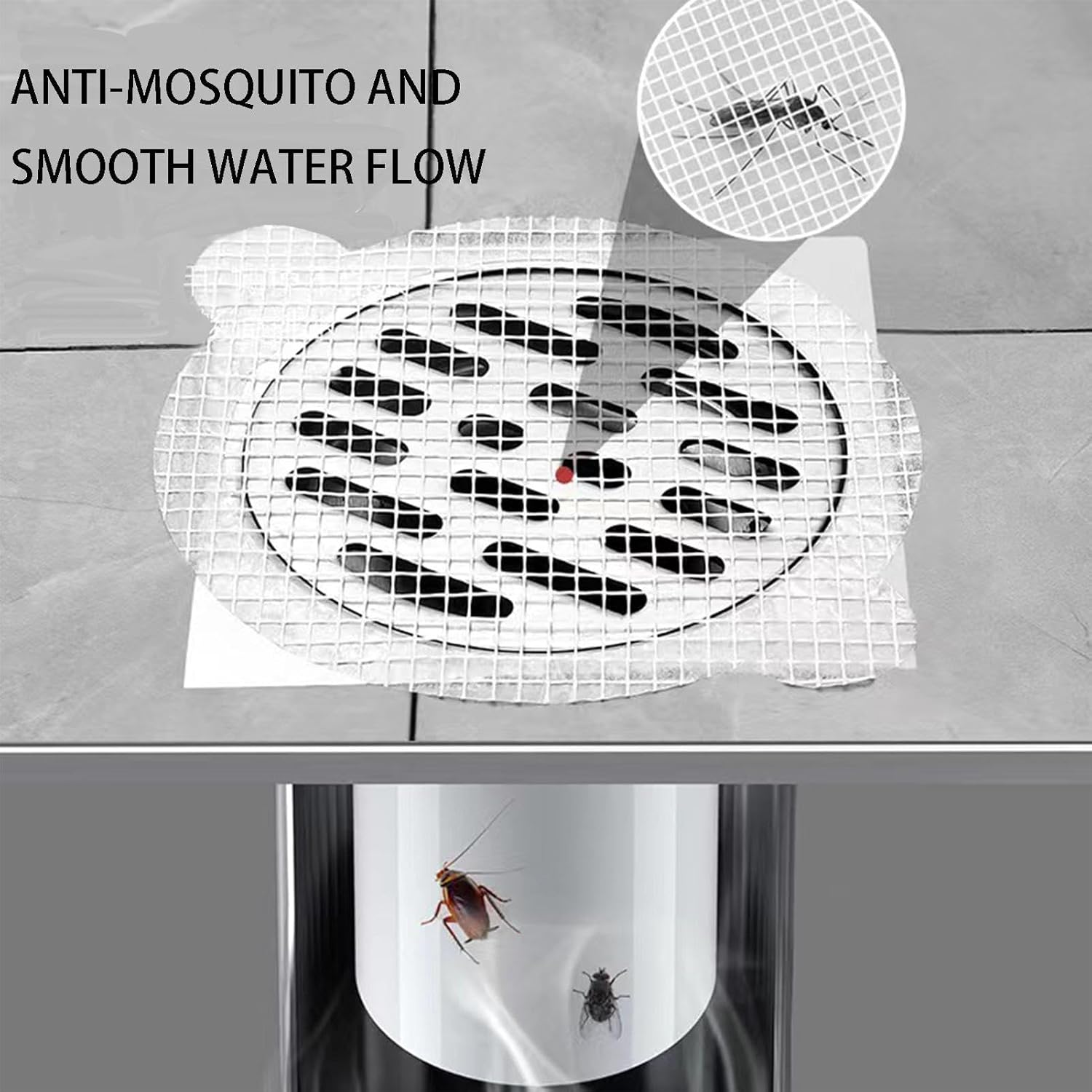 Hair Drain Stickers - Waterproof Adhesive Hair Catcher for Bathroom and Laundry