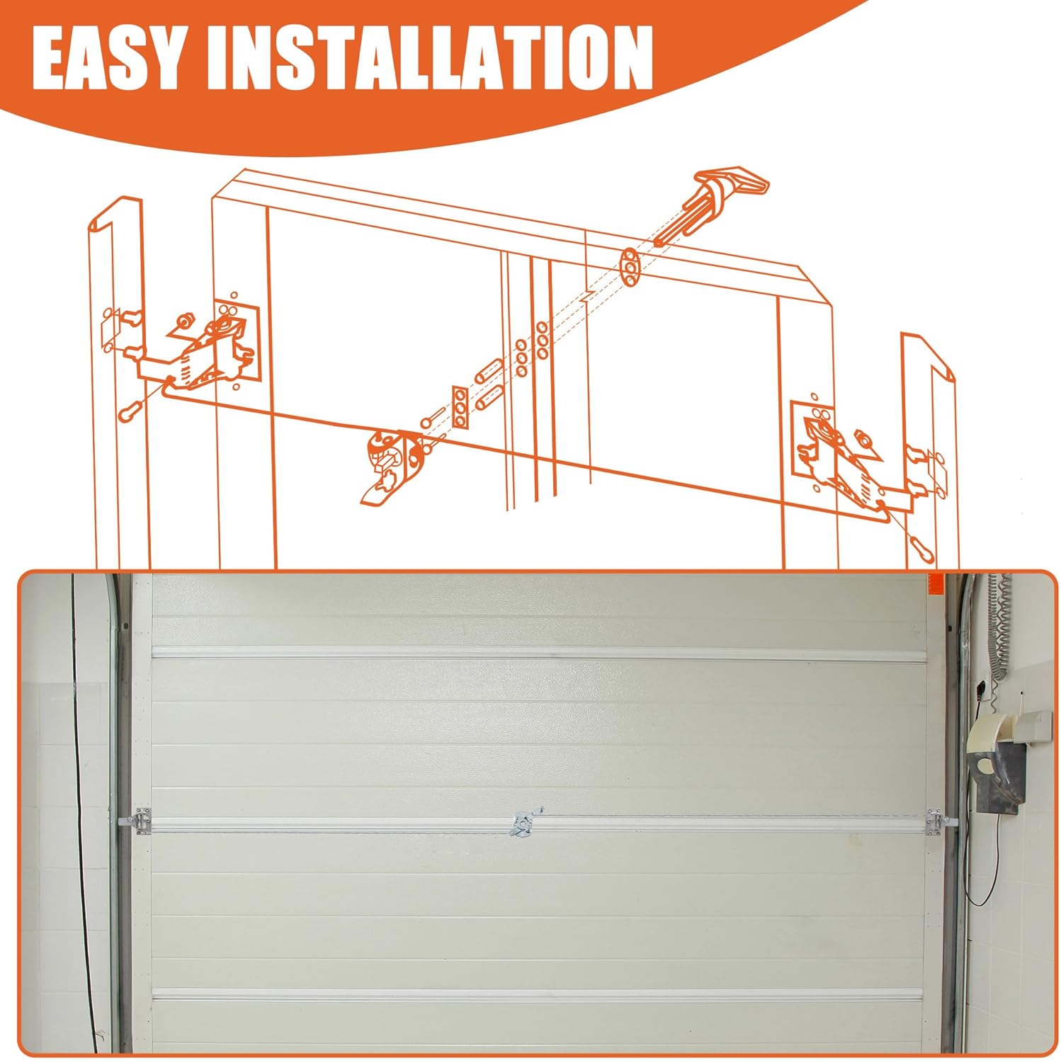 Universal Garage Door Lock Kit with Keyed Handle and Spring Latch