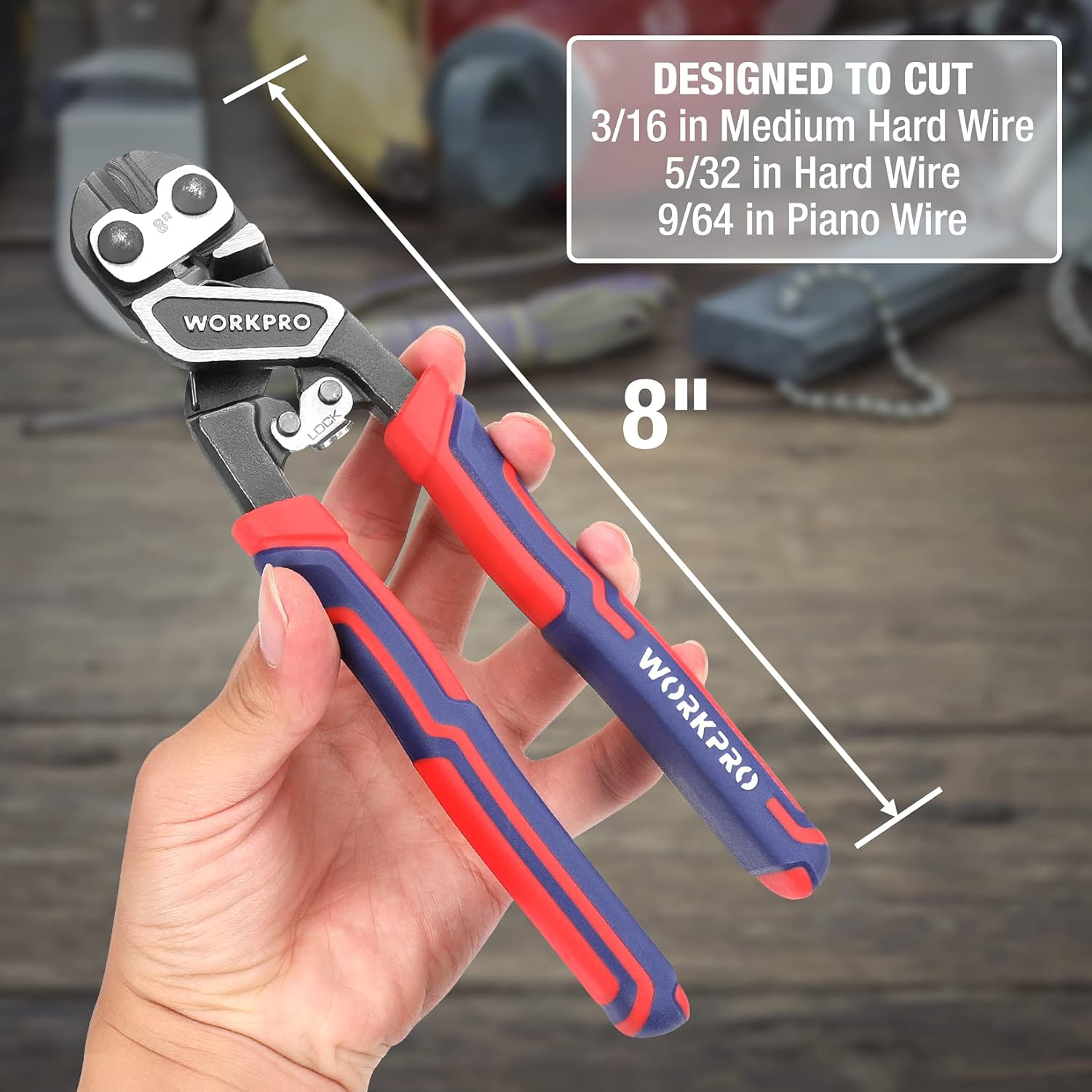 WORKPRO 4-Piece Snap Ring Pliers Set and 8 Mini Bolt Cutter