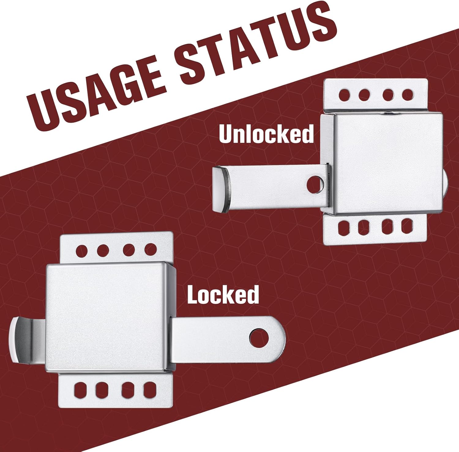 SIHAI Garage Door Slide Latch 2-Pack Heavy Duty Lock