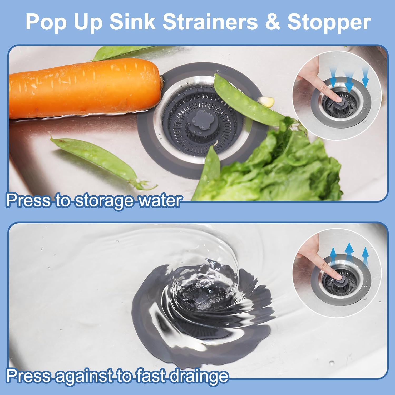 Semour 3 in 1 Kitchen Sink Drain Strainer Stopper 1
