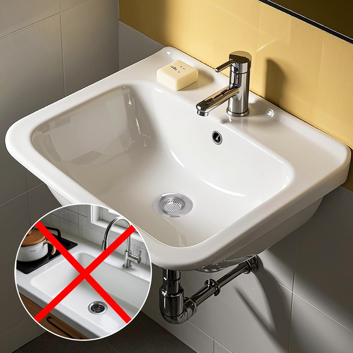 hoyuwak 2 PCS Bathtub Drain Strainer with Mirror Design