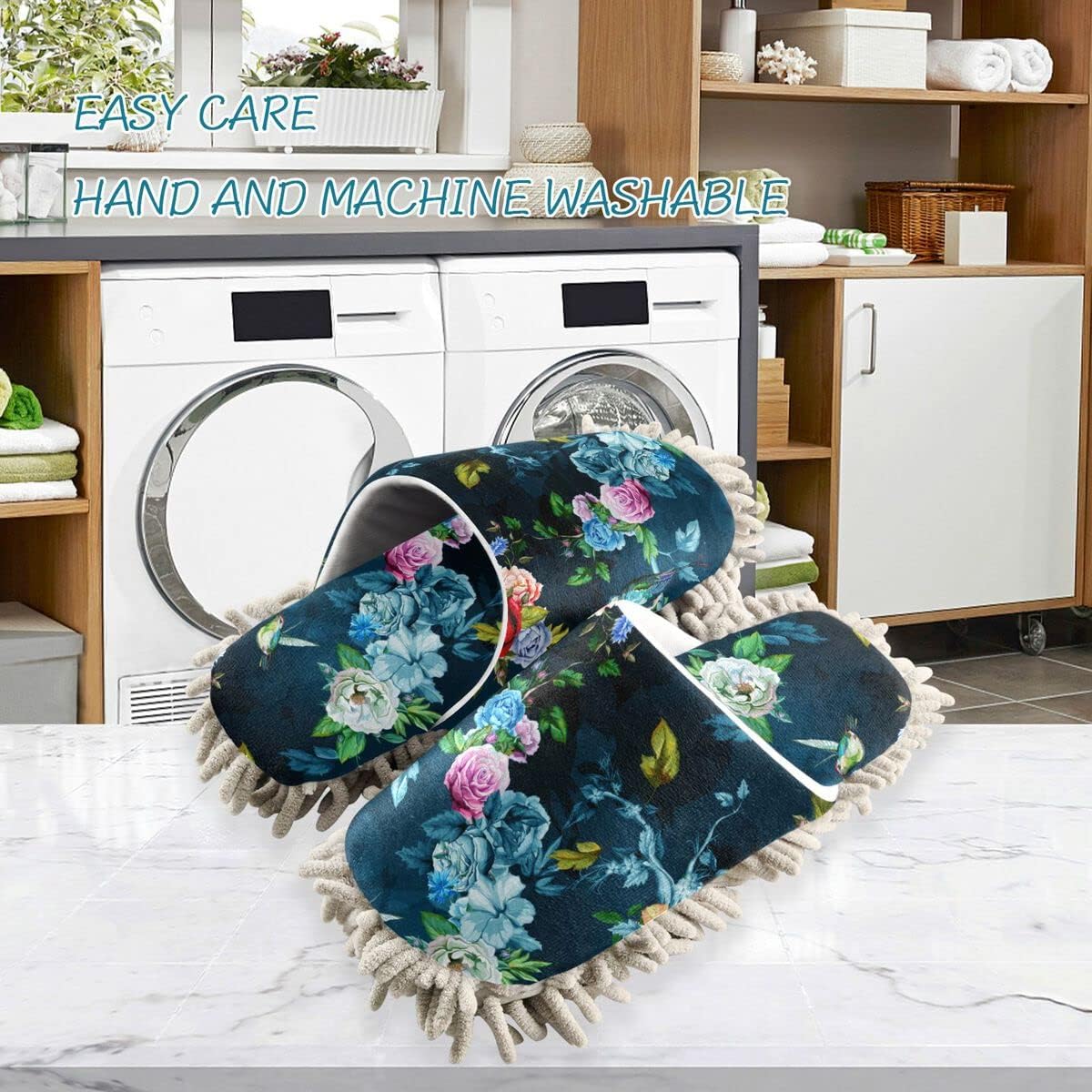 DOMIKING Mopping Slippers with Microfiber Bottom