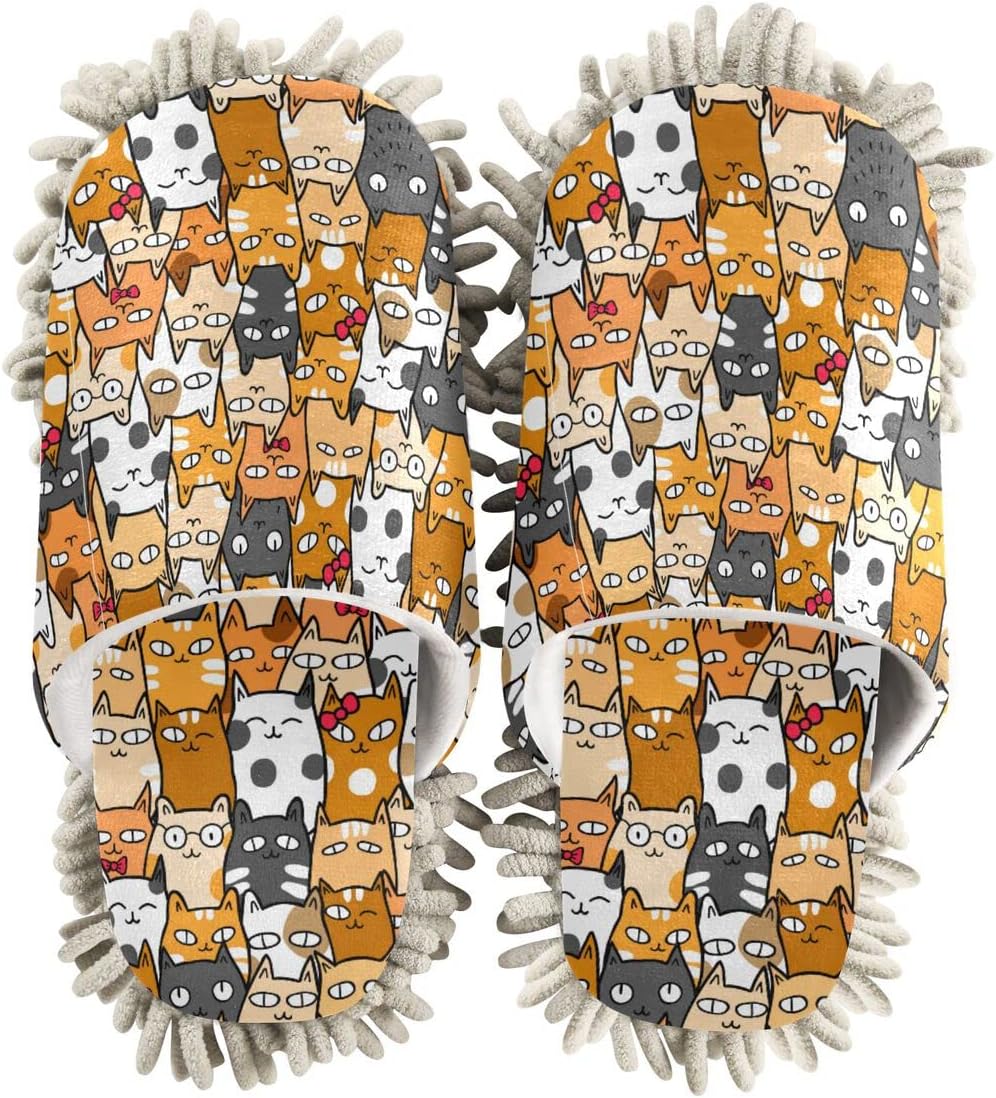 DOMIKING Mop Slippers for Floor Cleaning with Microfiber Sole
