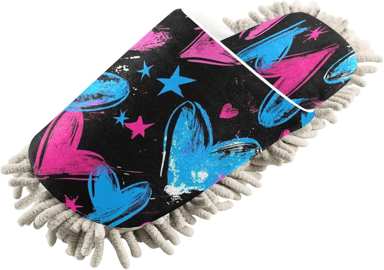 Zhirexin Blue Love Mop Slippers for House Cleaning