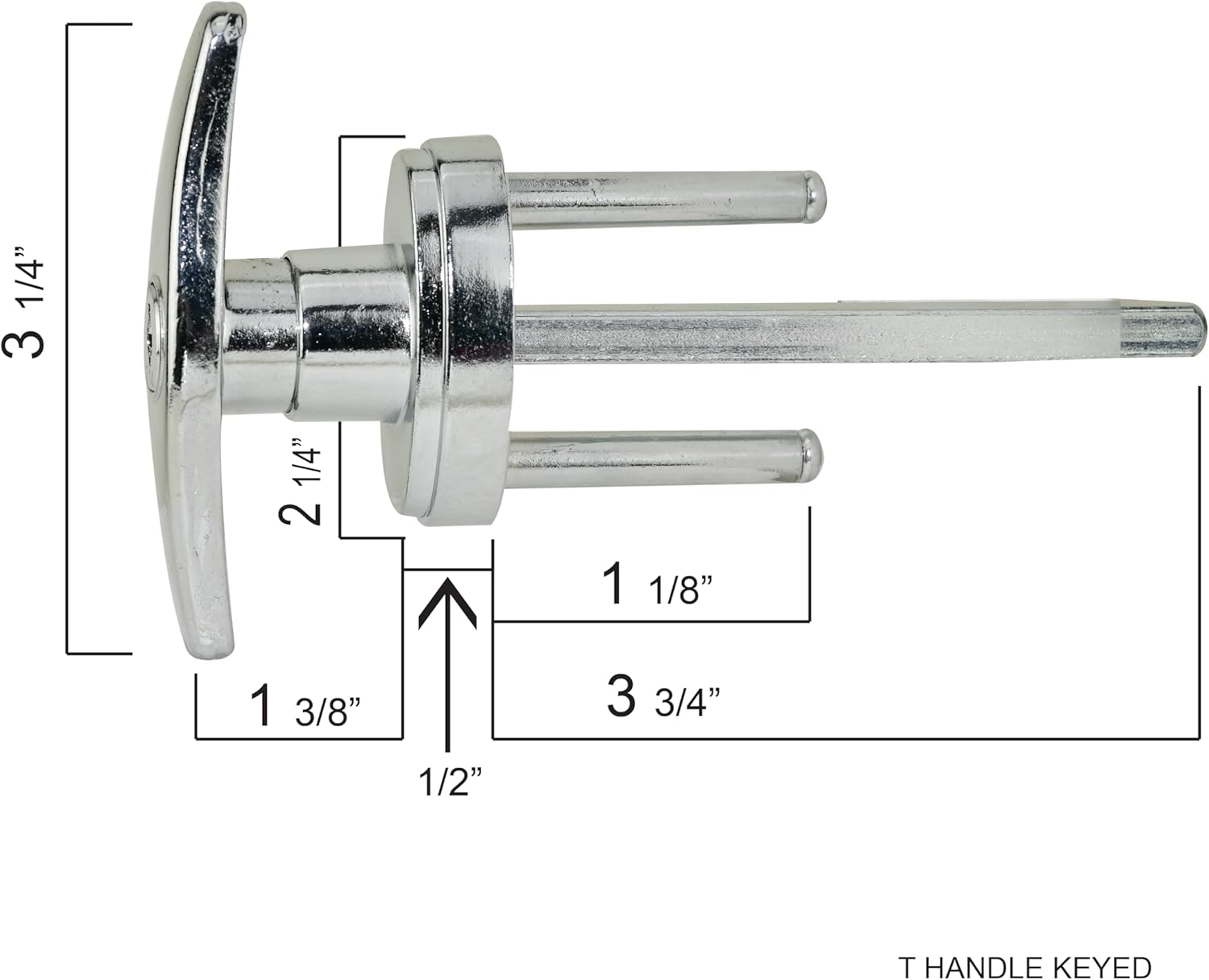 Garage Door T Handle Lock - Keyed