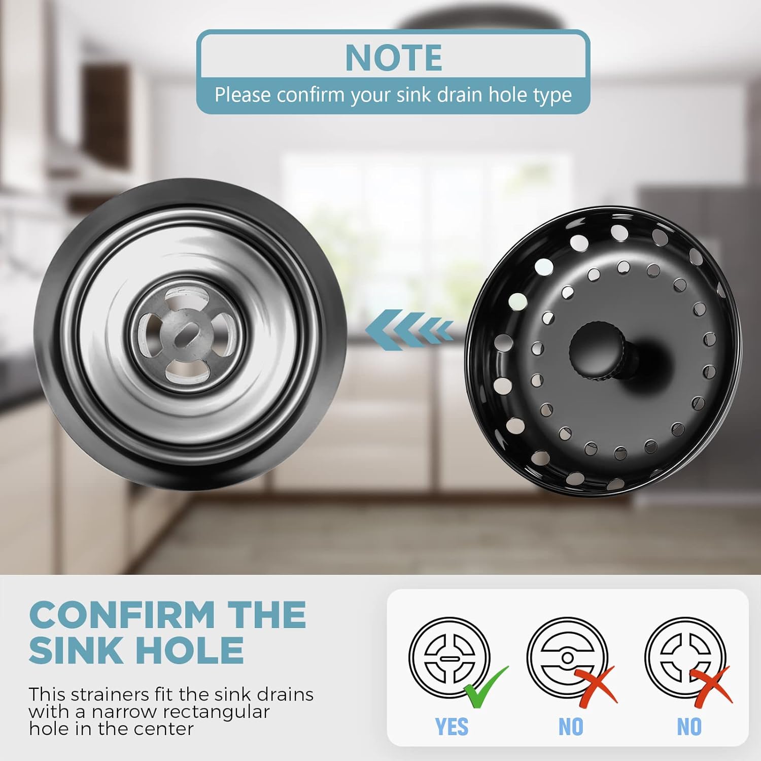 Mudder 3 Pcs Stainless Steel Sink Strainer Set