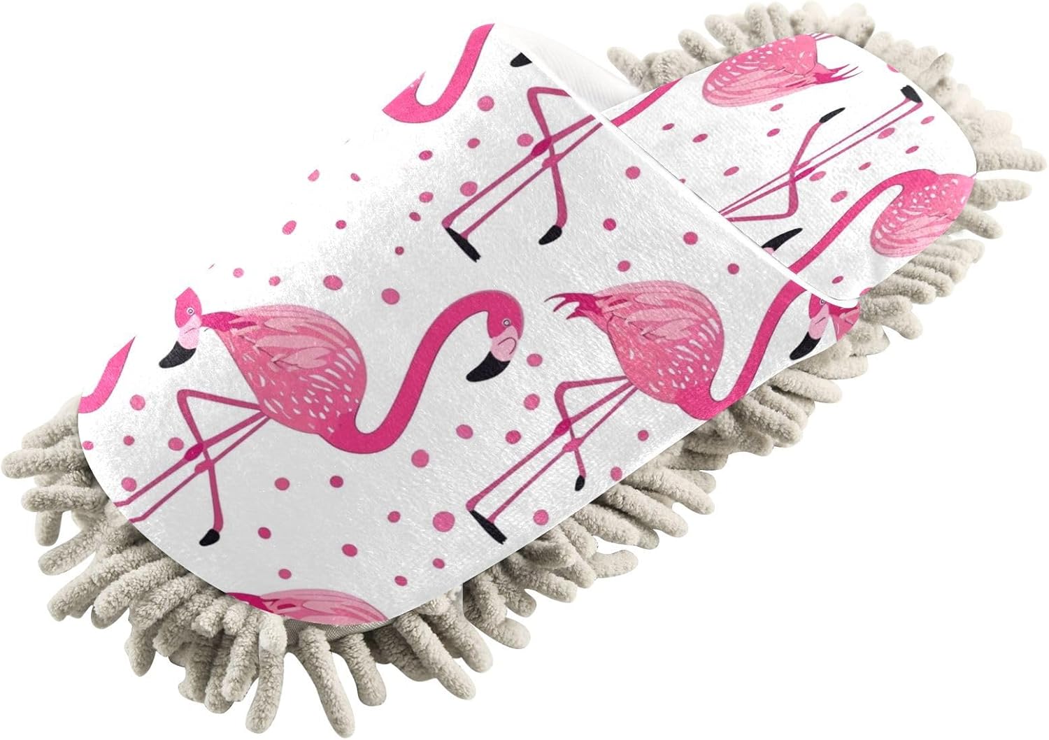 Zhirexin Flamingo Microfiber Mop Slippers for Men Women 1