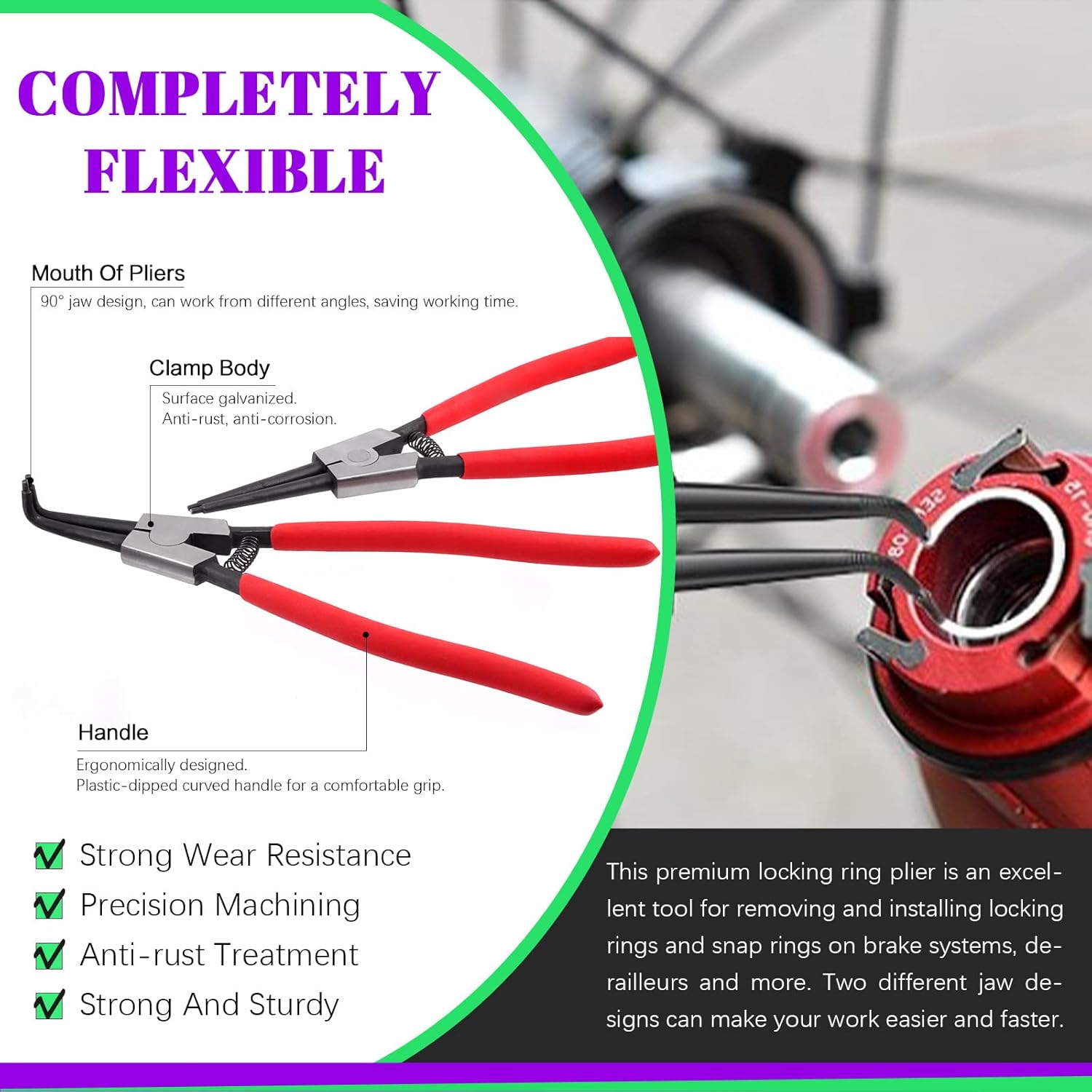Swpeet 13-Inch Snap Ring Pliers with Pick and Hook Tool Set 1