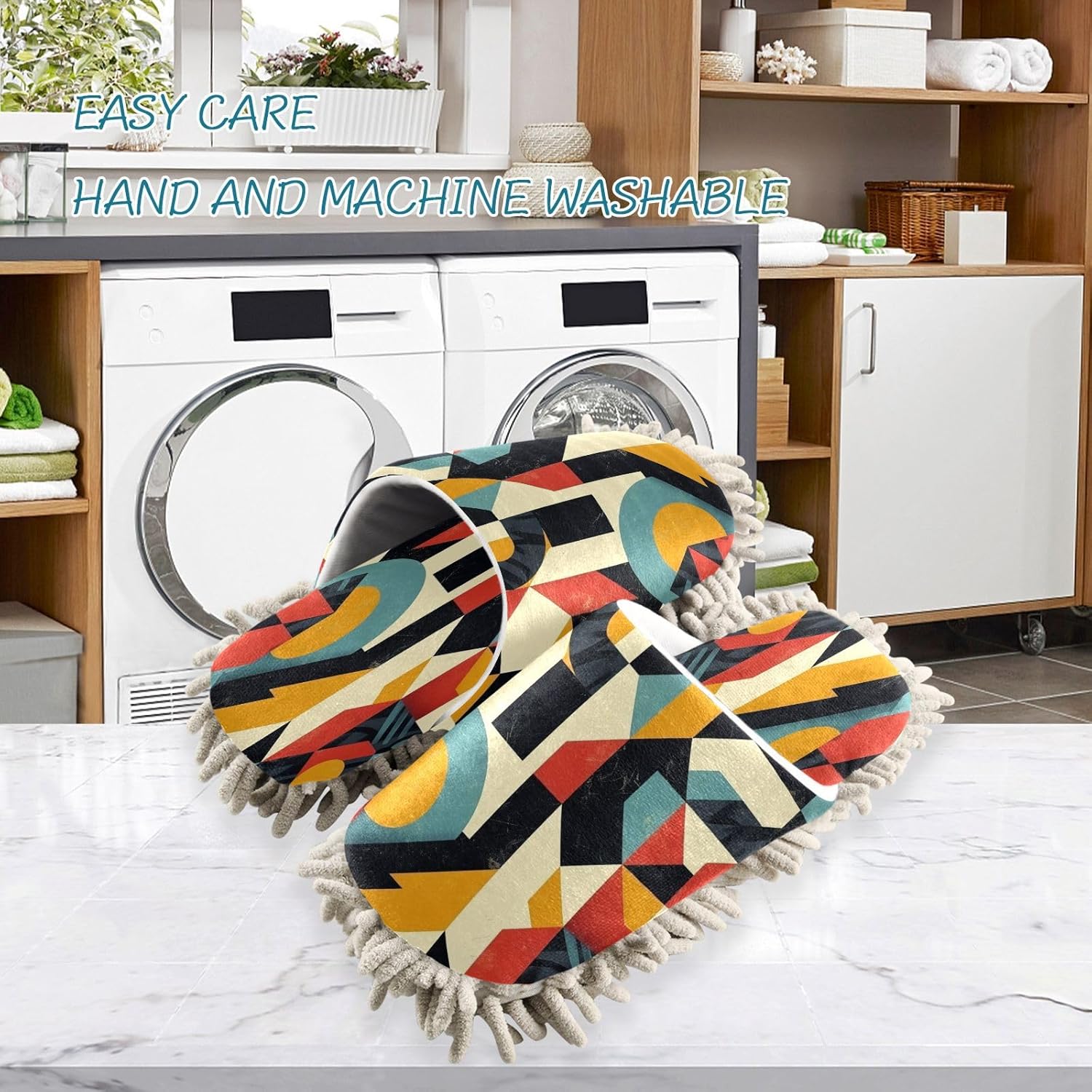 Zhirexin Colorful Lattice Kitchen Cleaning Slippers 1