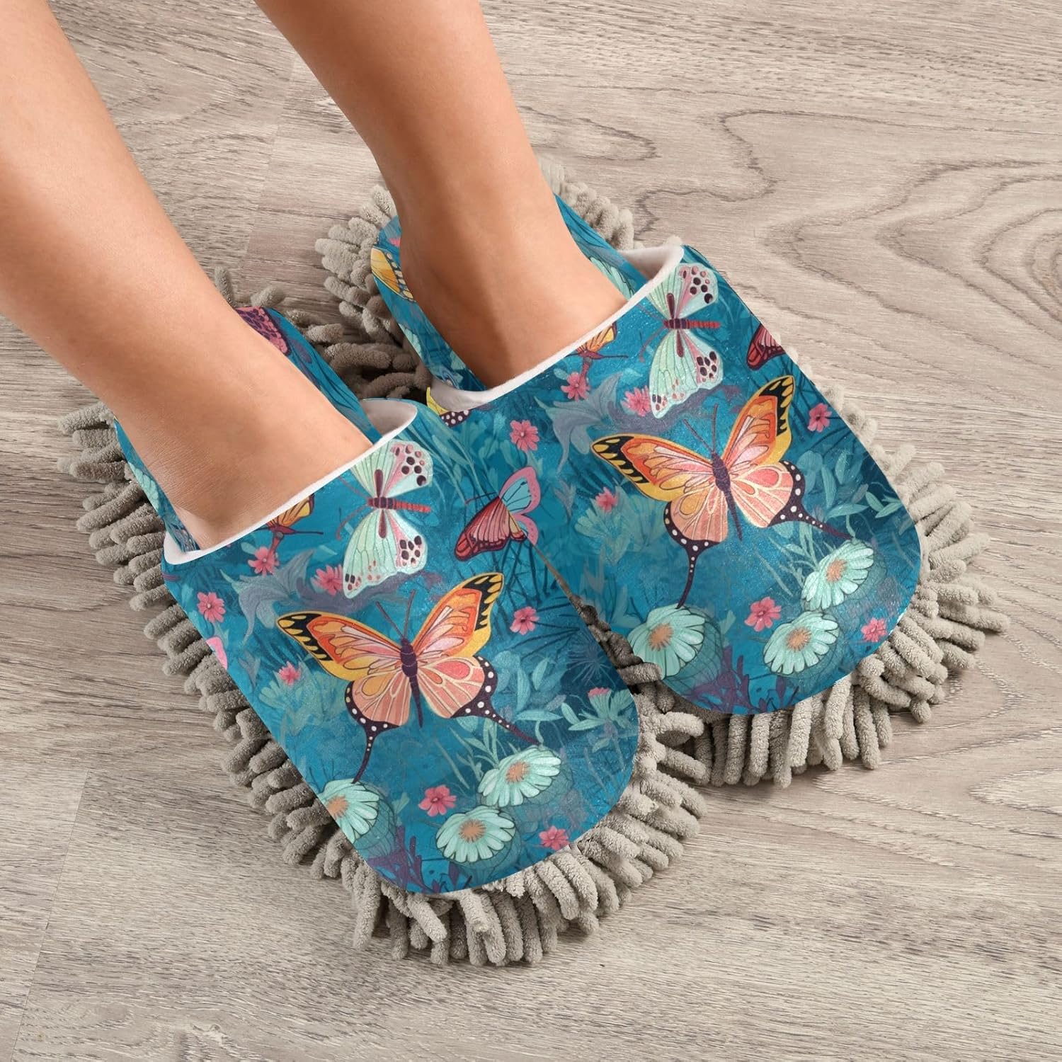 Zhirexin Butterfly Cleaning Slippers for House Floor