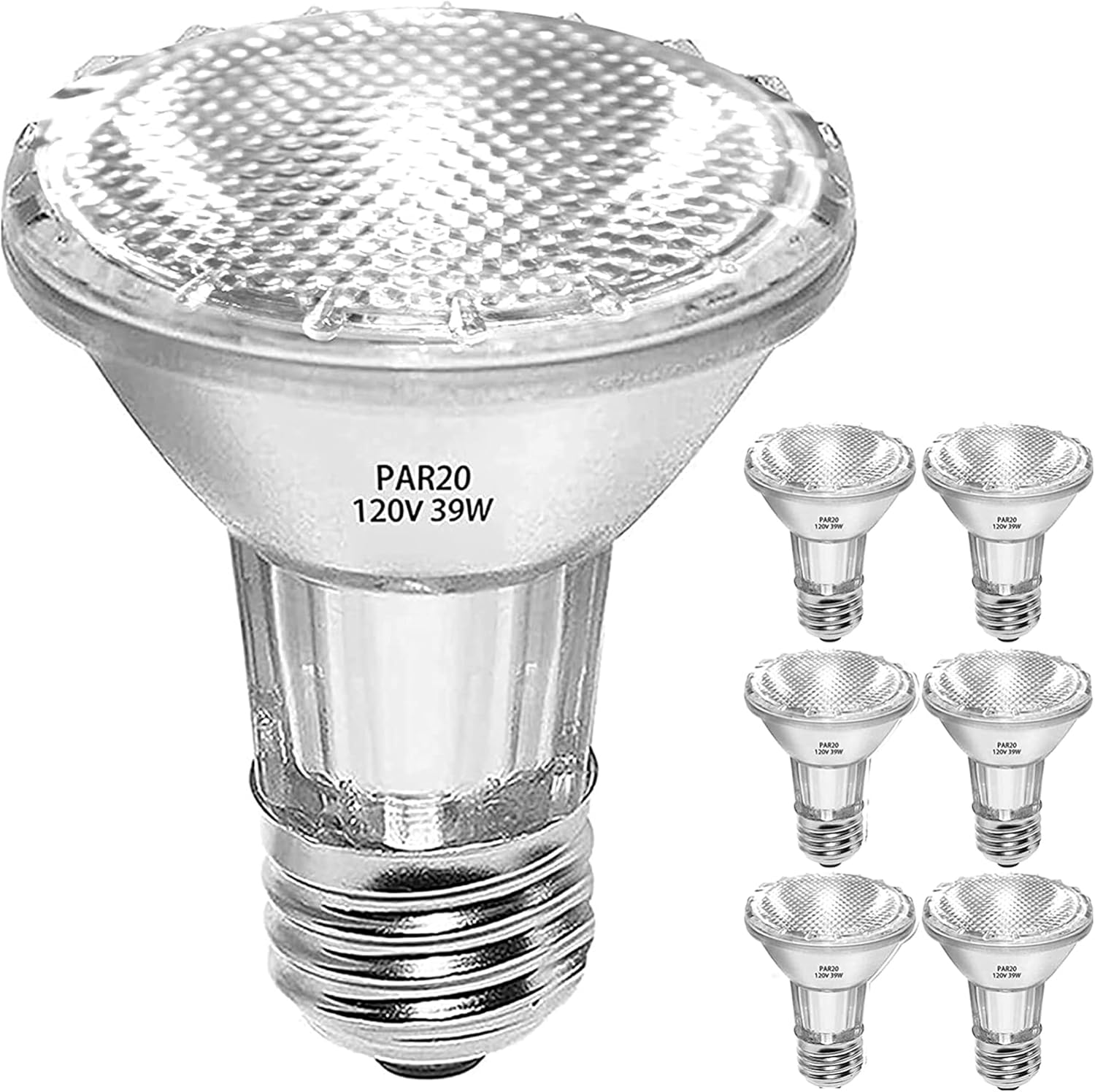 Jaenmsa PAR20 39W Dimmable Halogen Bulbs 6 Pcs