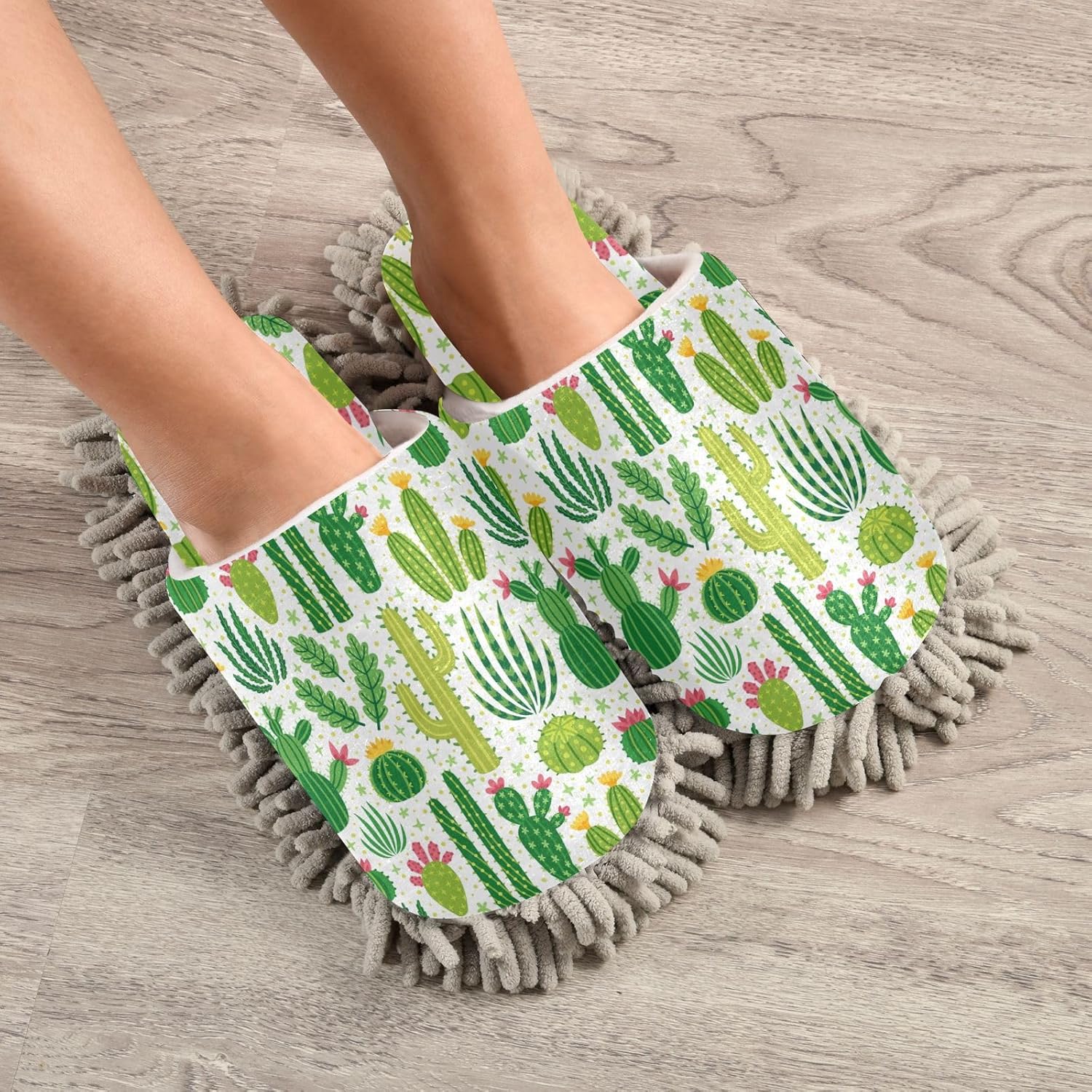 Sinestour Cactus Mop Slippers for Floor Cleaning