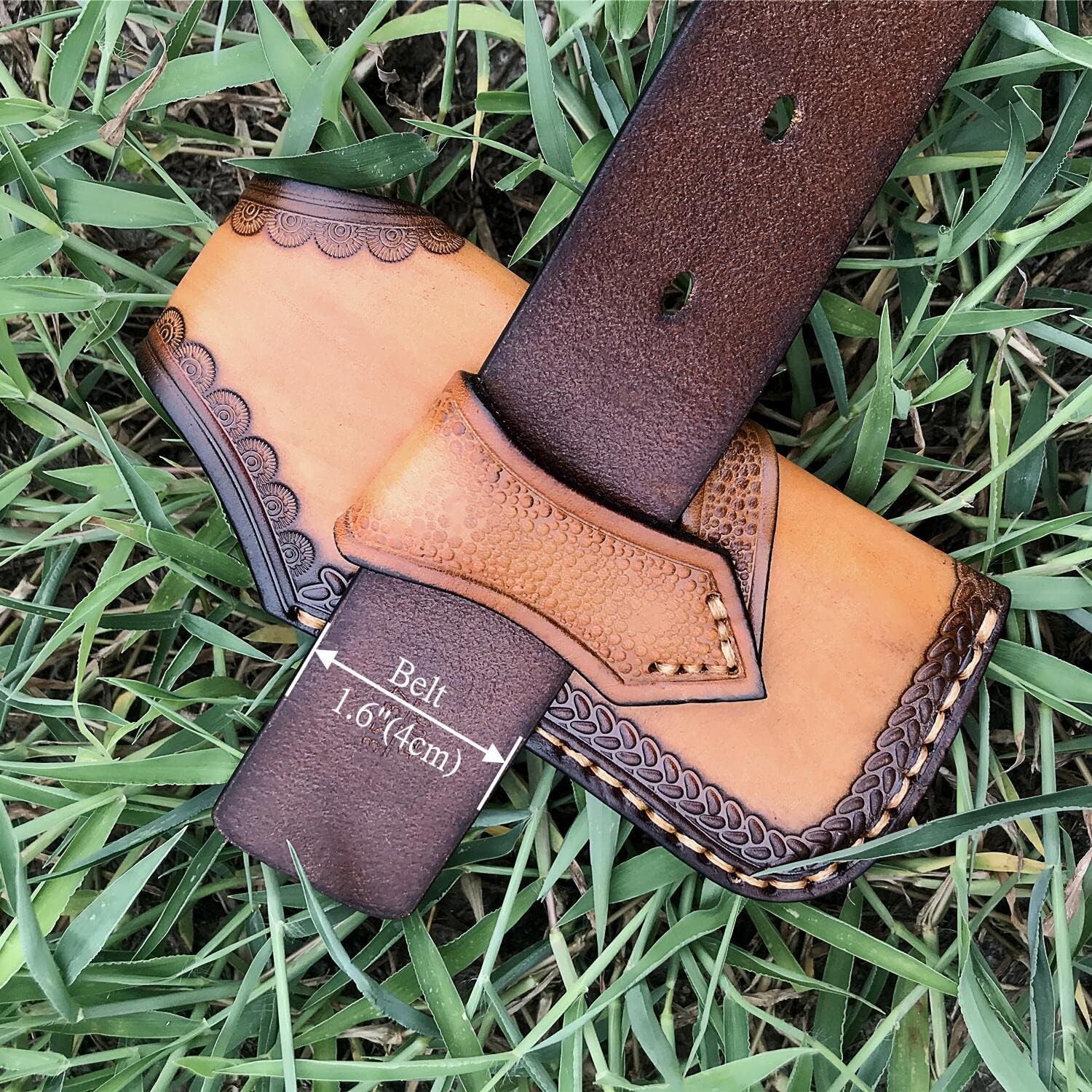 COHOMELARS Genuine Leather Knife Sheath for 45-51 Folding Knives