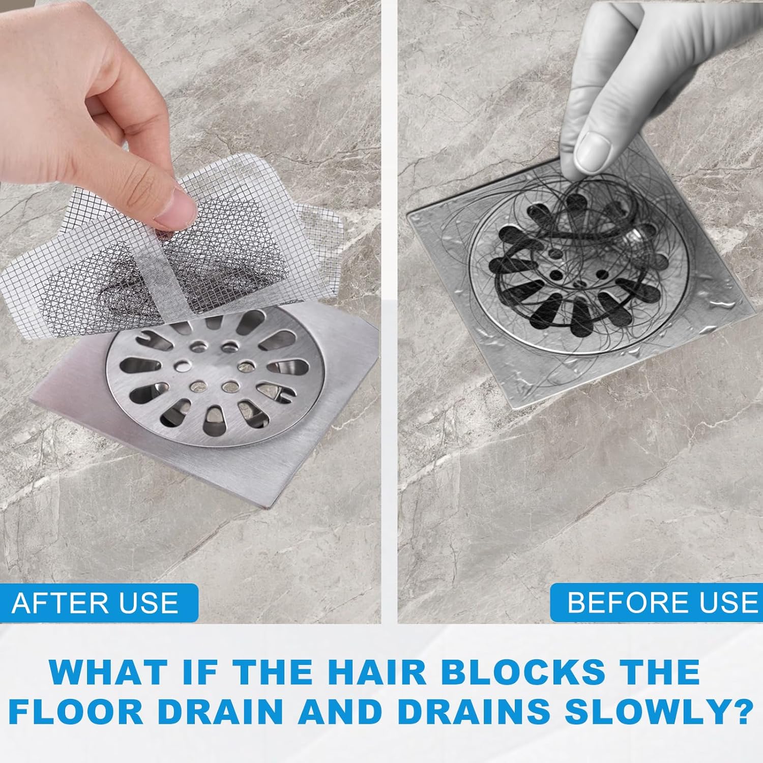 50Pcs Disposable Hair Catcher for Shower Drain Bathroom Kitchen Use