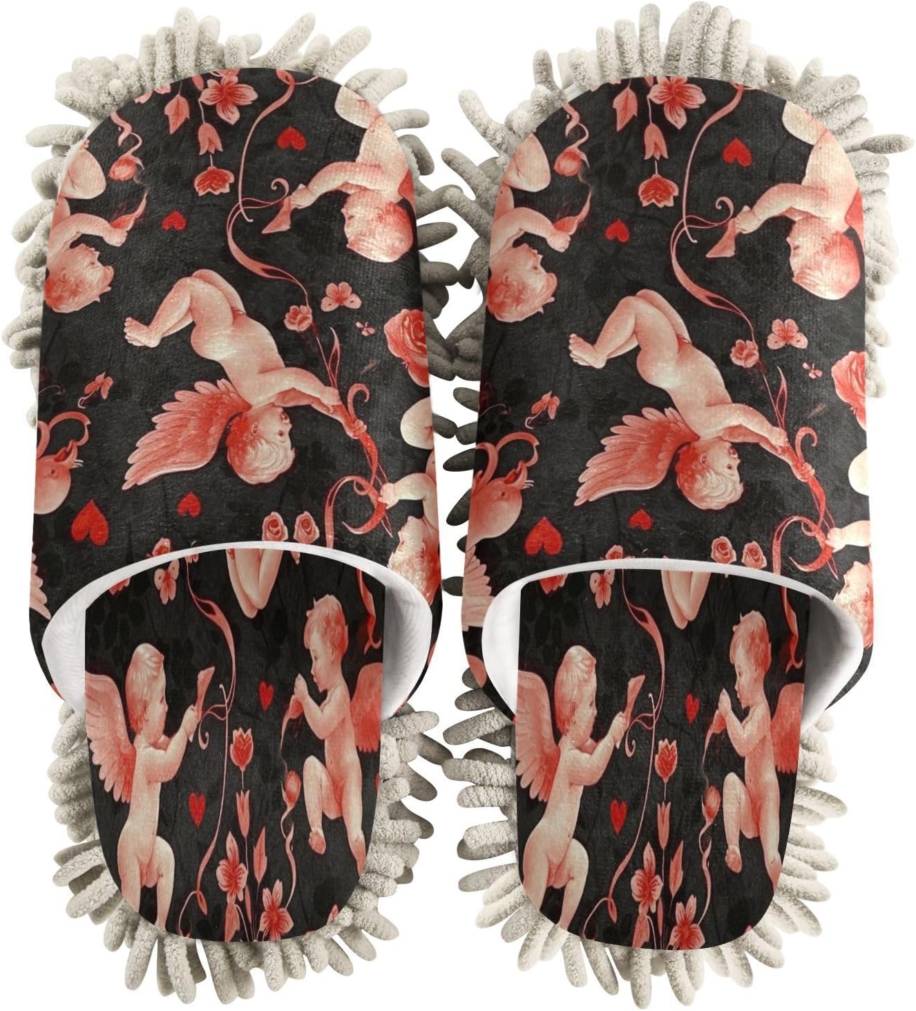 Cute Baby Kitchen Cleaning Slippers with Microfiber Mop Pads