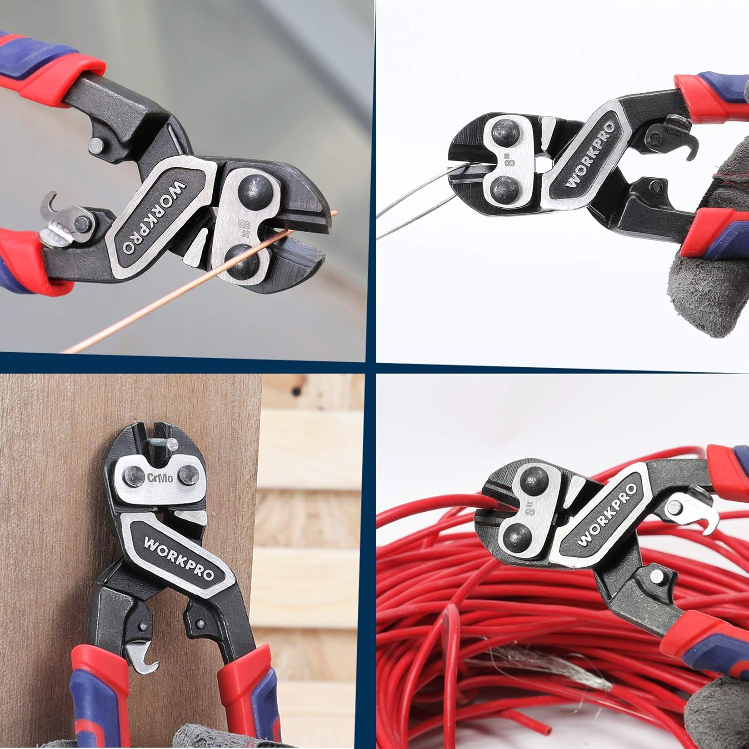 WORKPRO 4-Piece Snap Ring Pliers Set and 8 Mini Bolt Cutter
