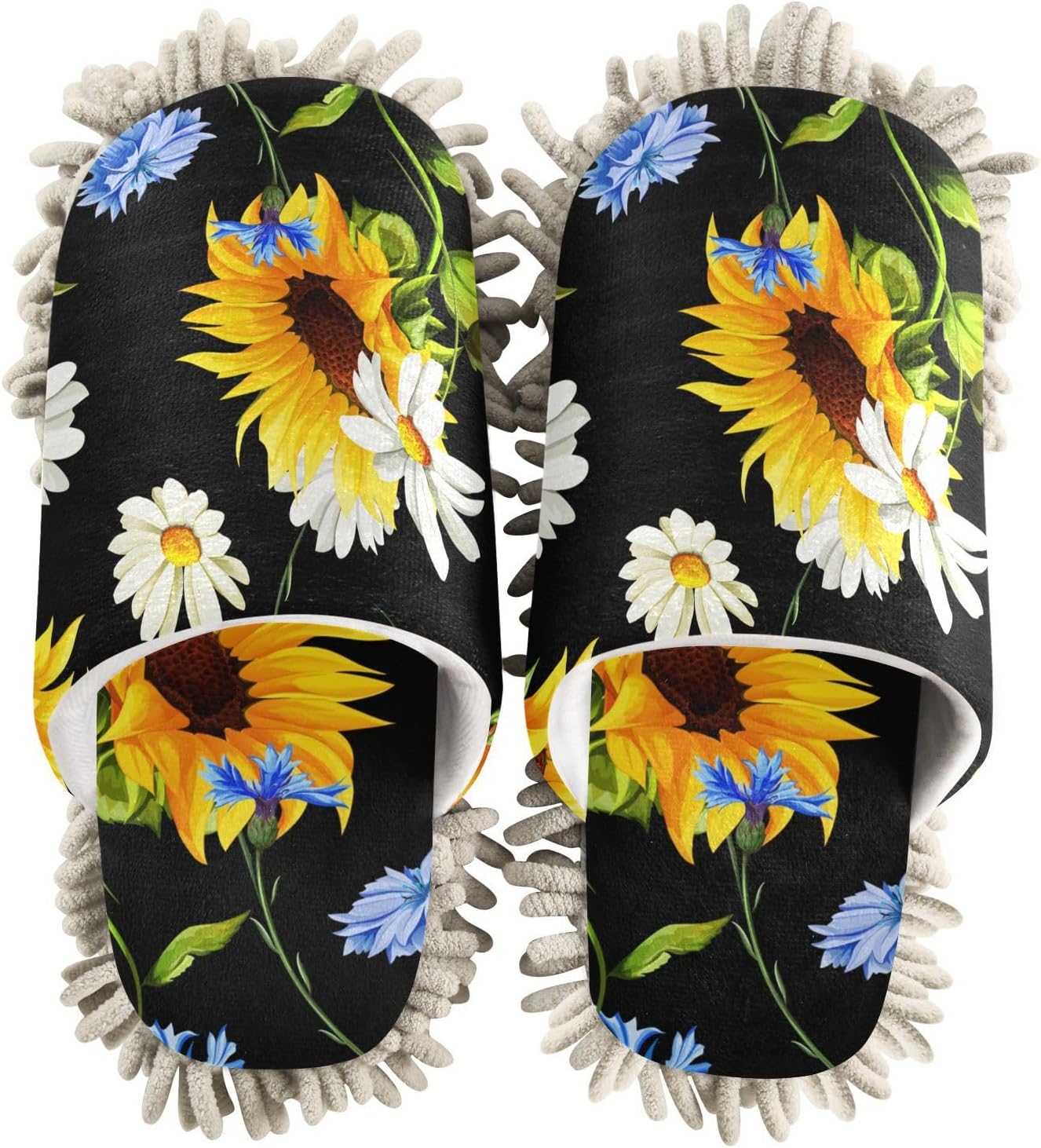 Sinestour Mop Slippers with White Yellow Design