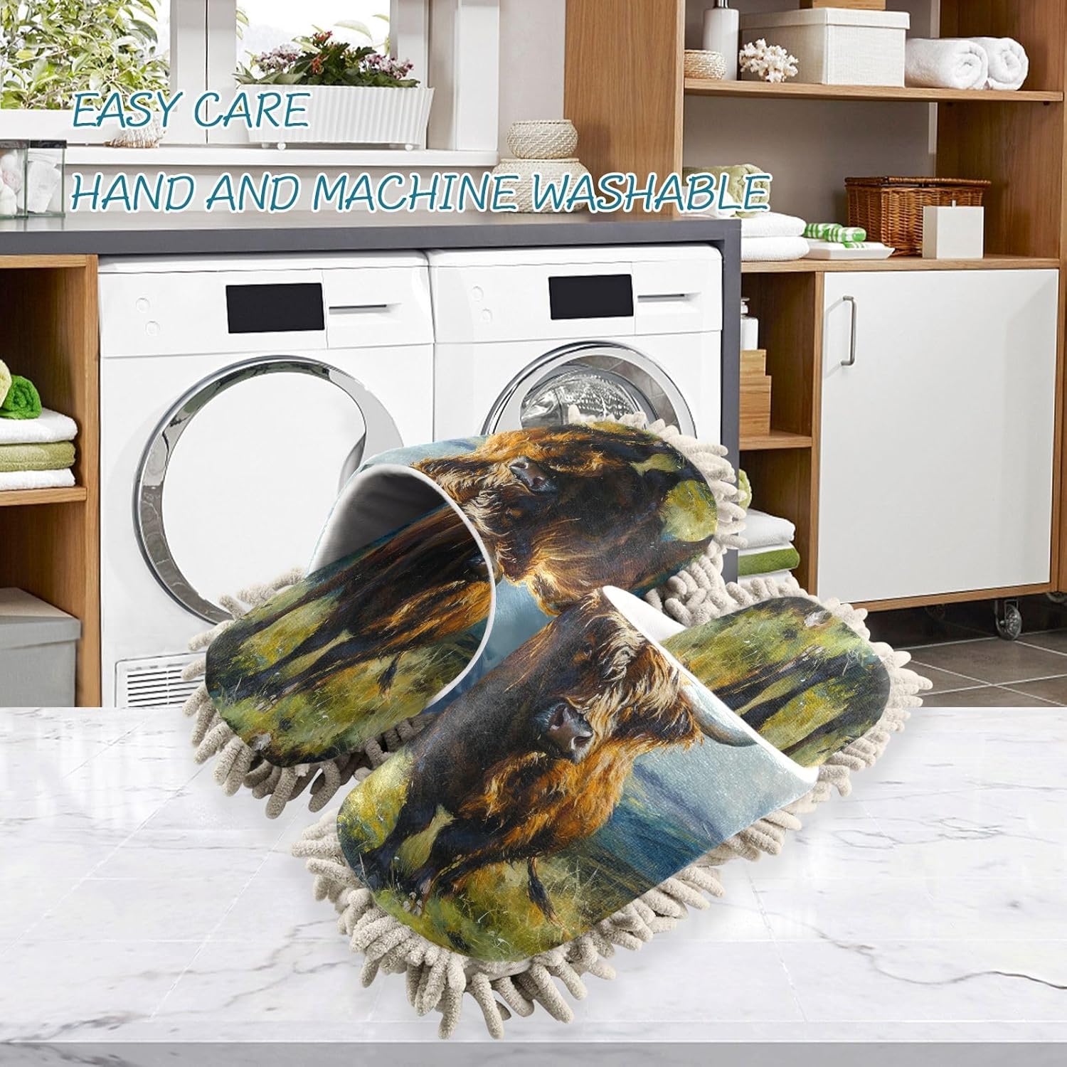 Zhirexin Cleaning Slippers with Microfiber Mop Pads 1