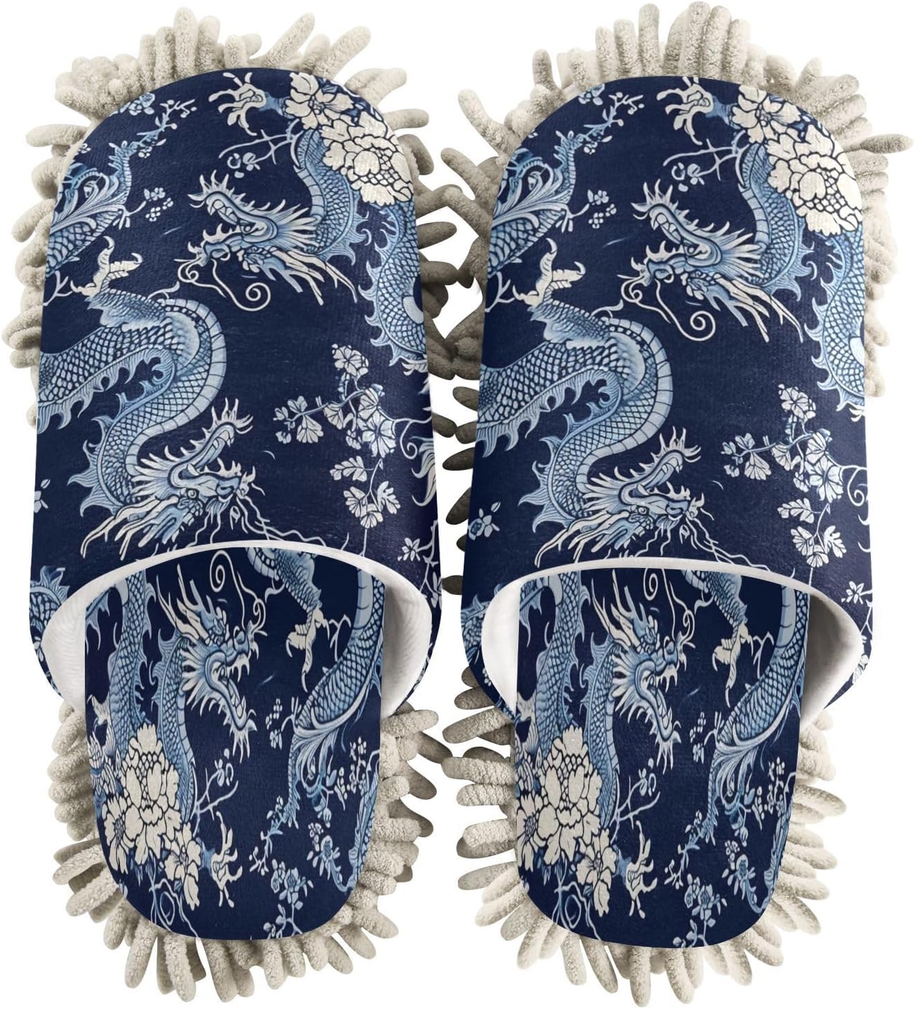 Zhirexin Blue Dragons Microfiber Mop Slippers 1