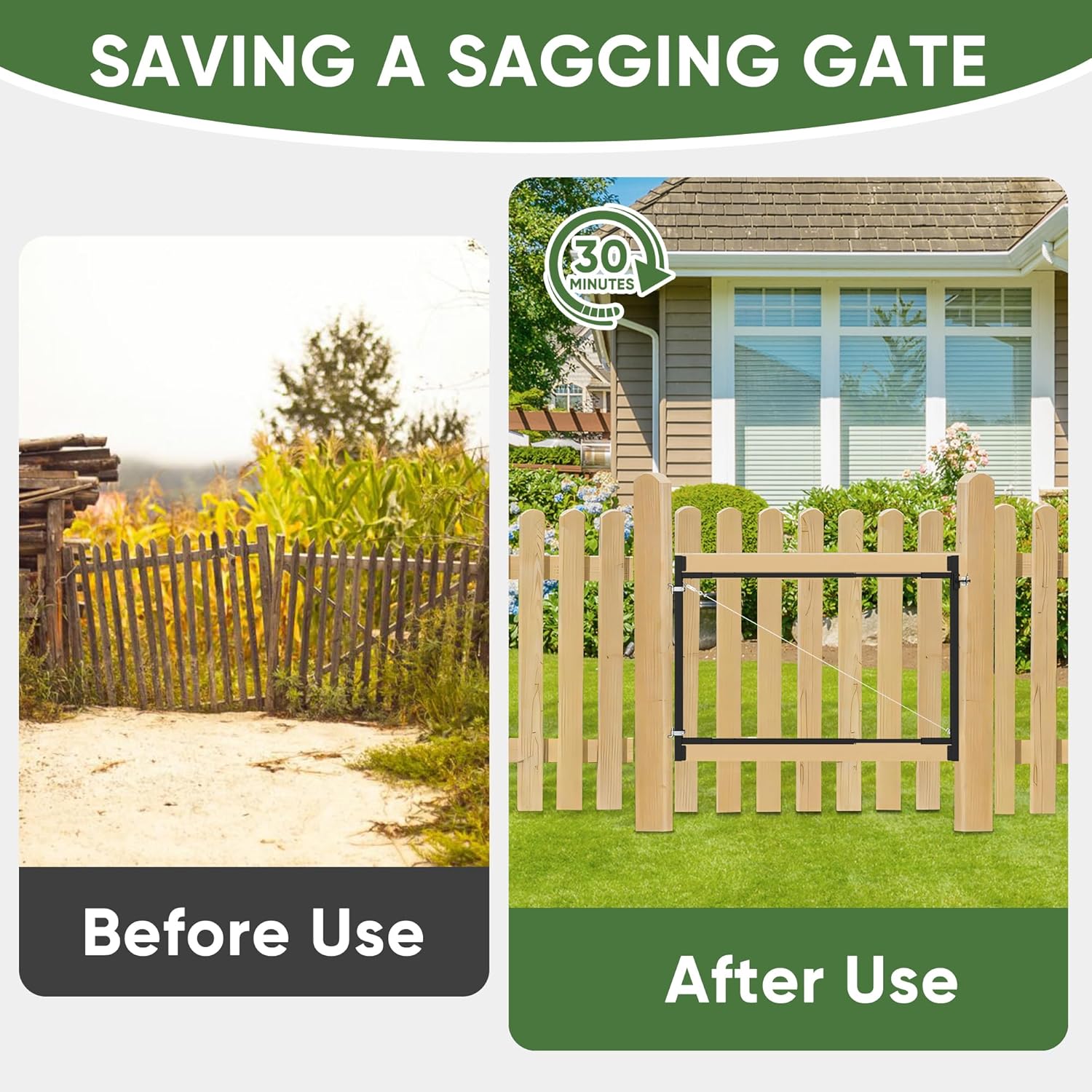 BARNSMITH Anti Sag Gate Kit for Wooden Fences