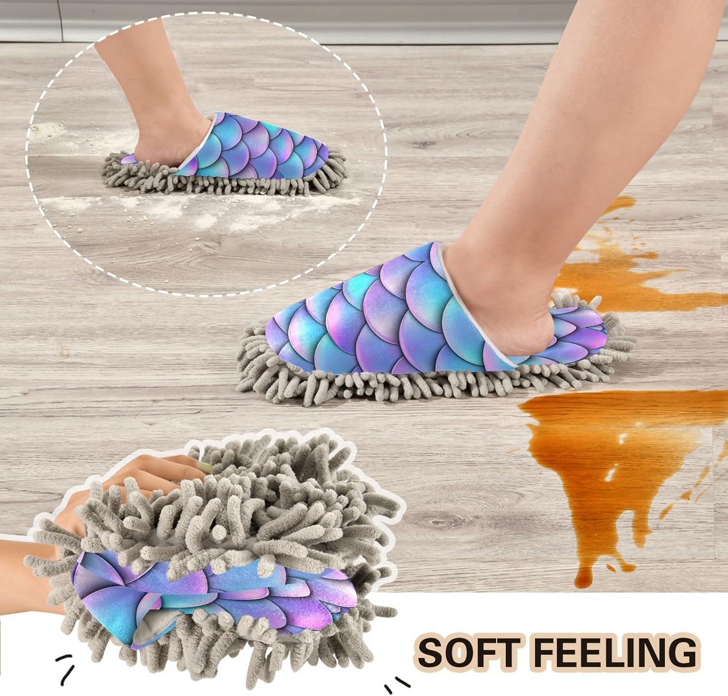 Zhirexin Colorful Scales Cleaning Slippers 1