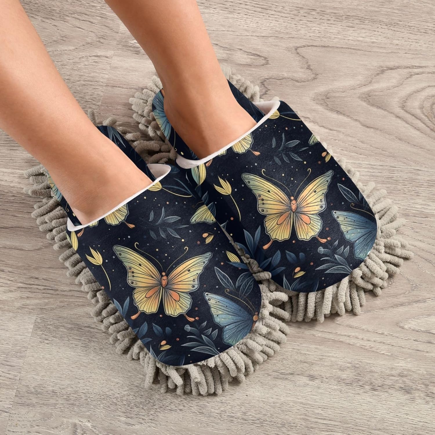 Zhirexin Butterfly Cleaning Slippers for Home Use