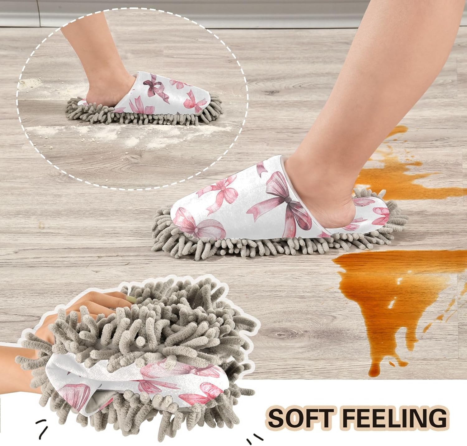 Zhirexin Butterfly Microfiber Mop Slippers for Men Women