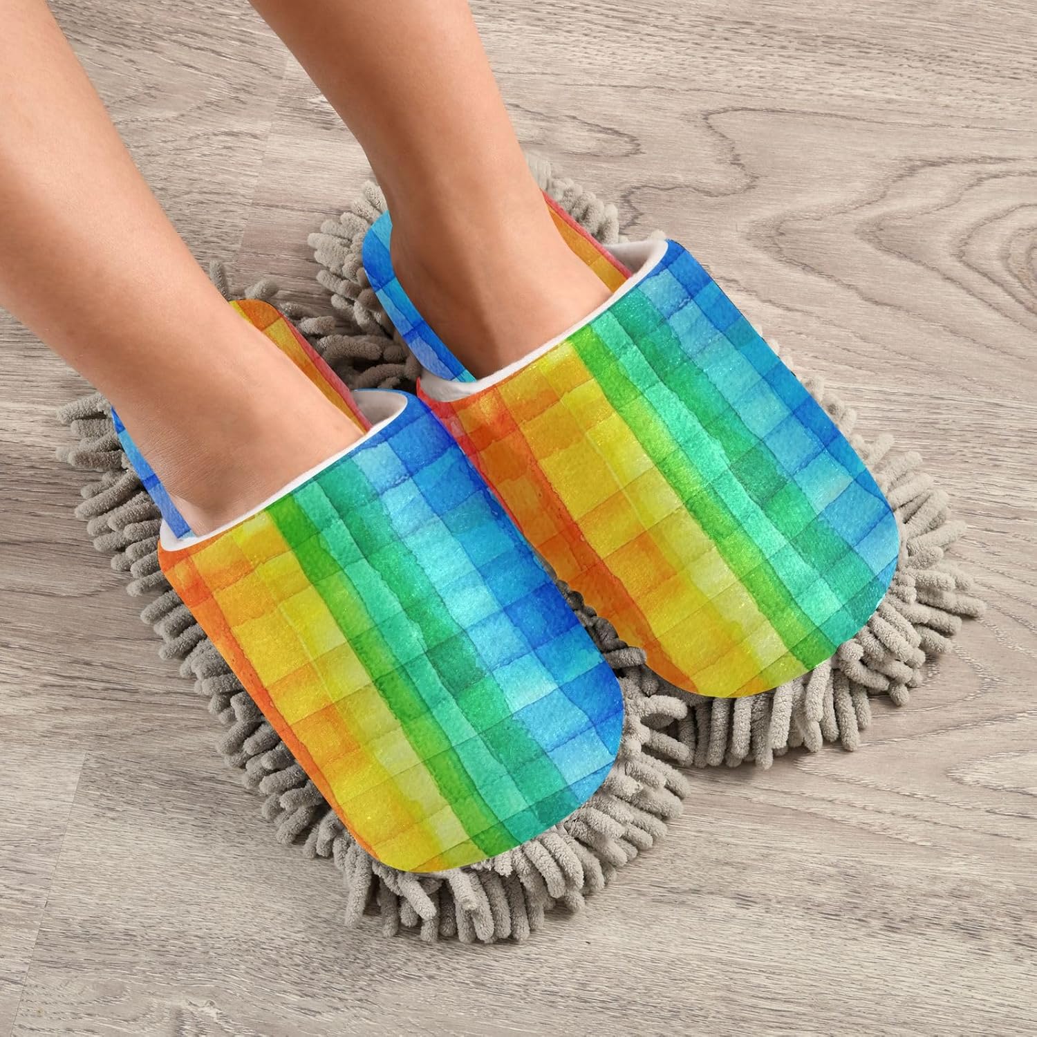 Zhirexin Colorful Stripes Cleaning Slippers