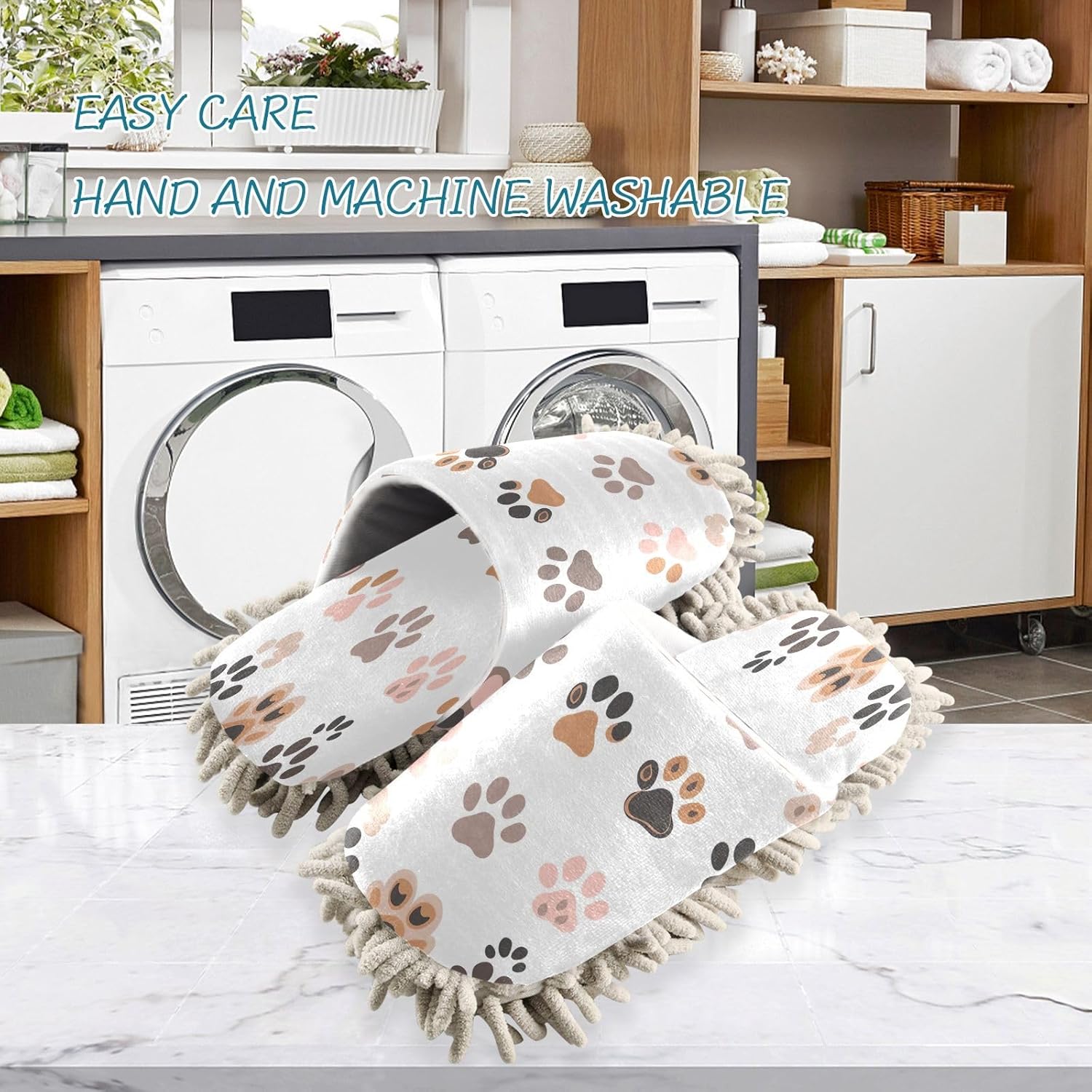 Zhirexin Colorful Cat Paws Cleaning Slippers