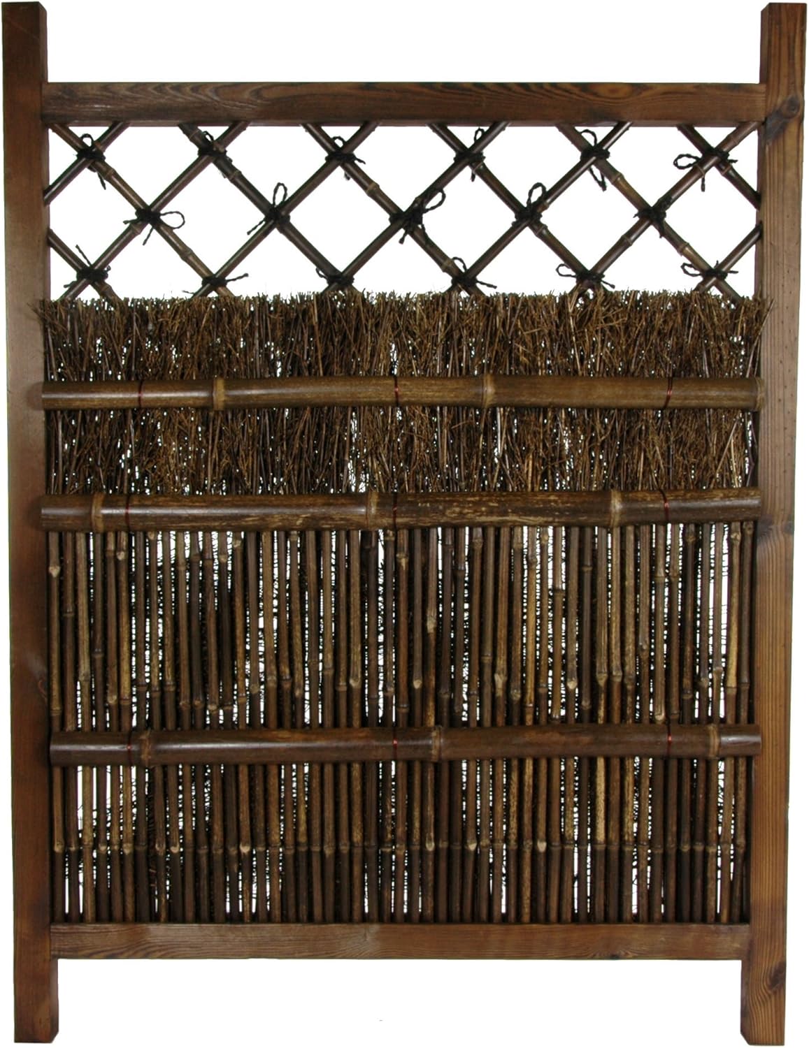 Red Lantern Japanese Dark Stain Garden Gate 4ft x 3ft Brown 1