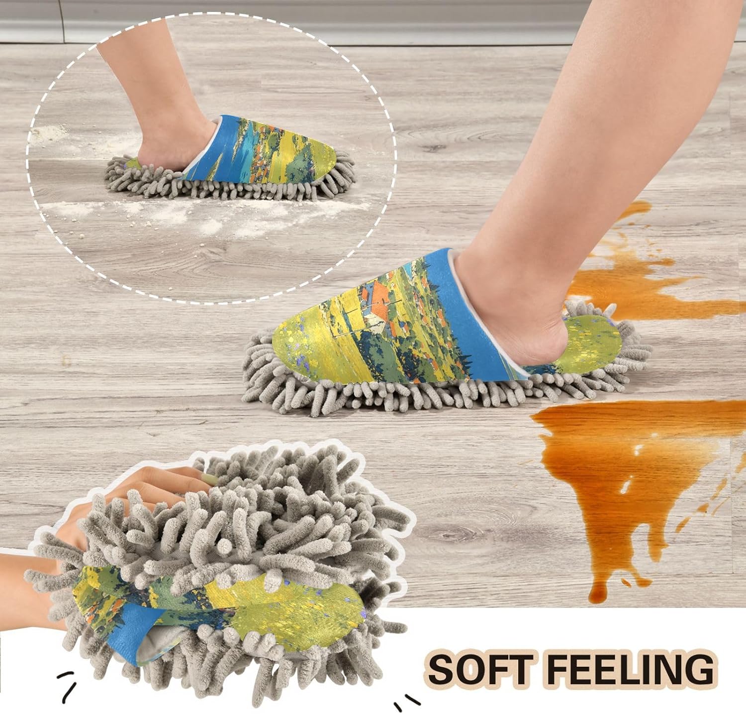 Zhirexin Cartoon Farm Village Cleaning Slippers